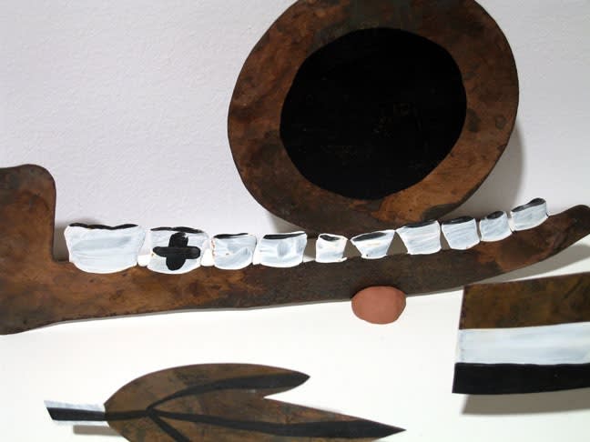 Adad Hannah, Elements from the video: Premonition of a Small Catastrophe, 2006,peinture en acrylique sur métal