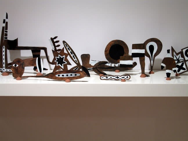 Adad Hannah, Elements from the video: Premonition of a Small Catastrophe, 2006, peinture en acrylique sur métal