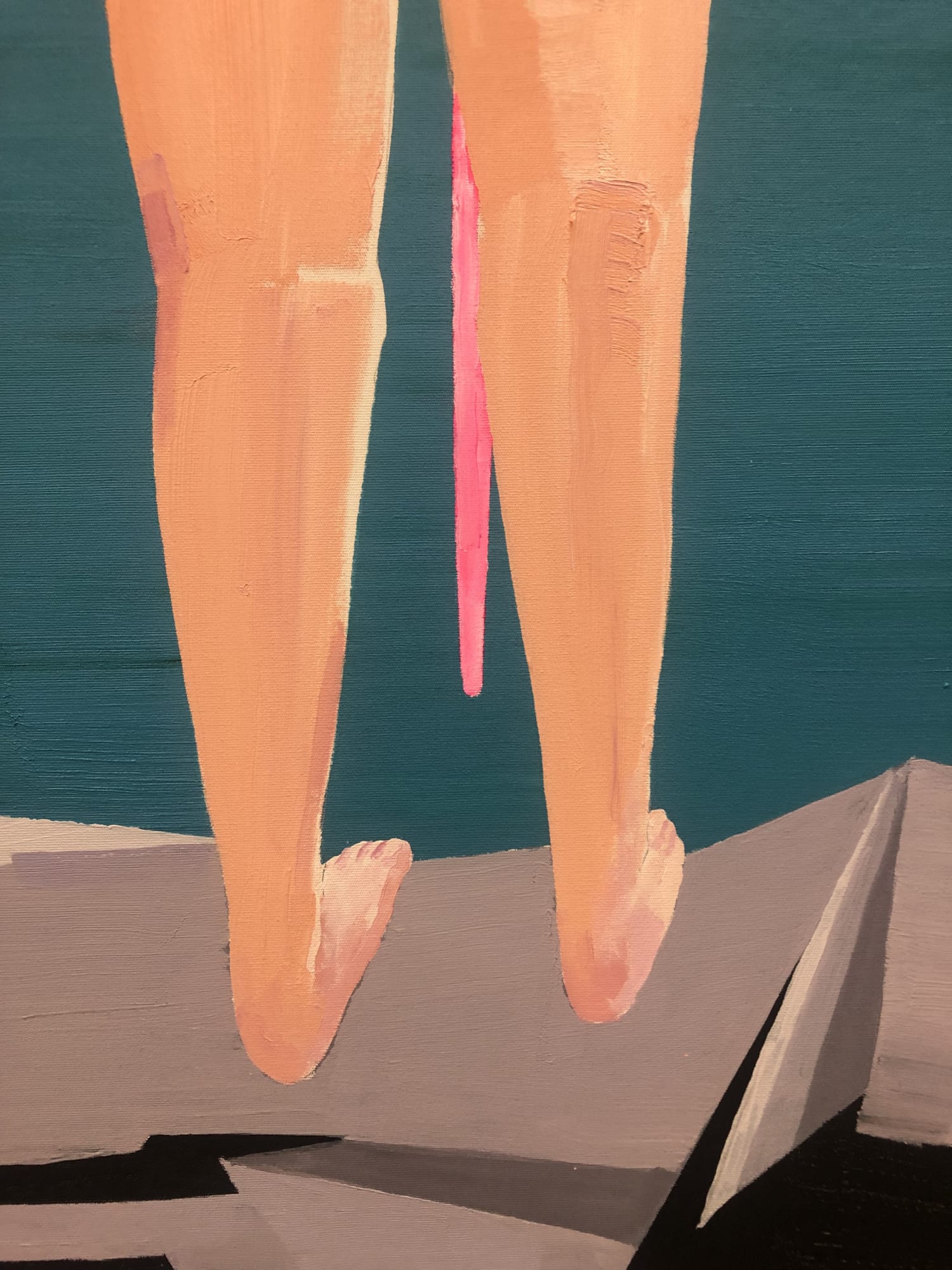 Turan Aksoy Non-Romantic Adolescence Stories or Re-swimming lessons 2019 acrylic and oil on canvas 230 x 165cm (detail)