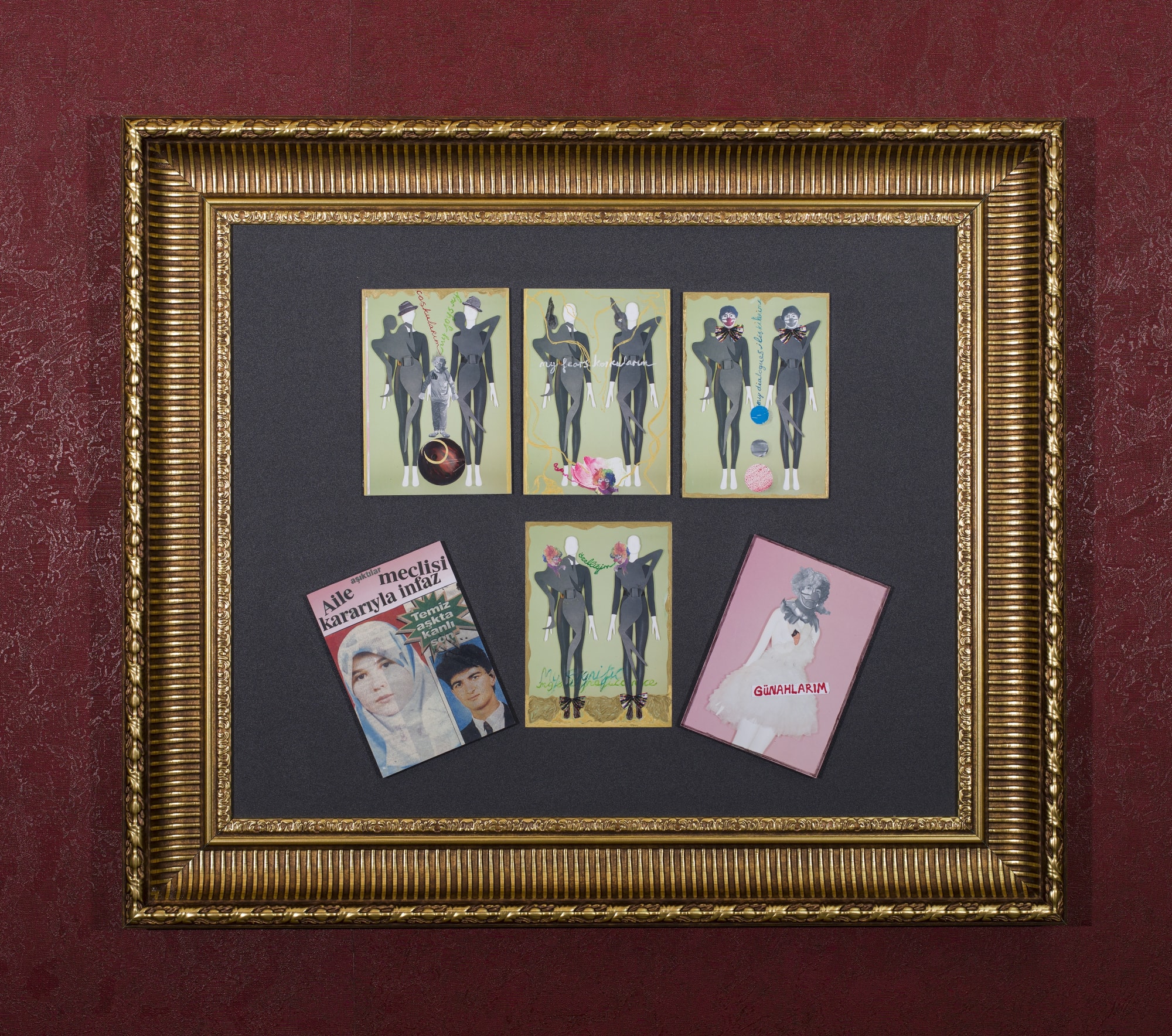 Model 2 2020 postcards and mixed media 81 x 70 cm