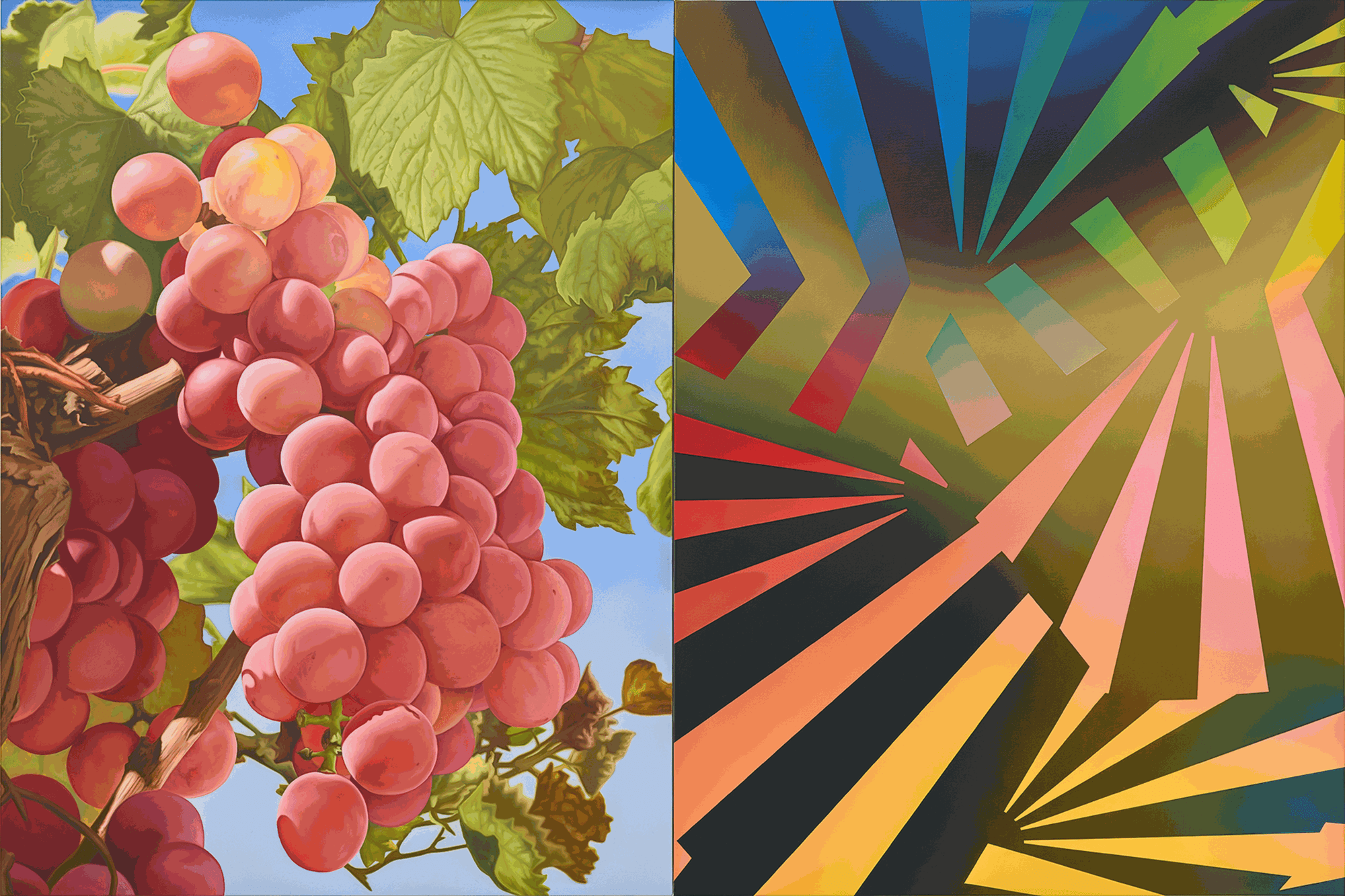 Mustafa Hulusi Cyprus Realism ( Grape 5) 2019 Oil on canvas 204 x 153 cm/each