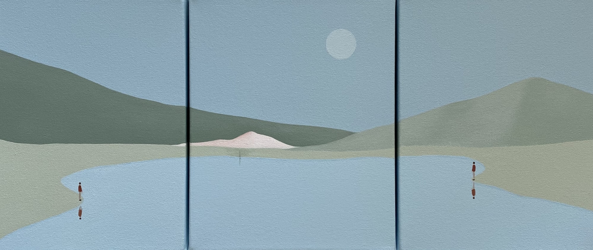 Serdar Acar Untitled 2021 Acrylic on canvas 25 x 60 cm (triptych)