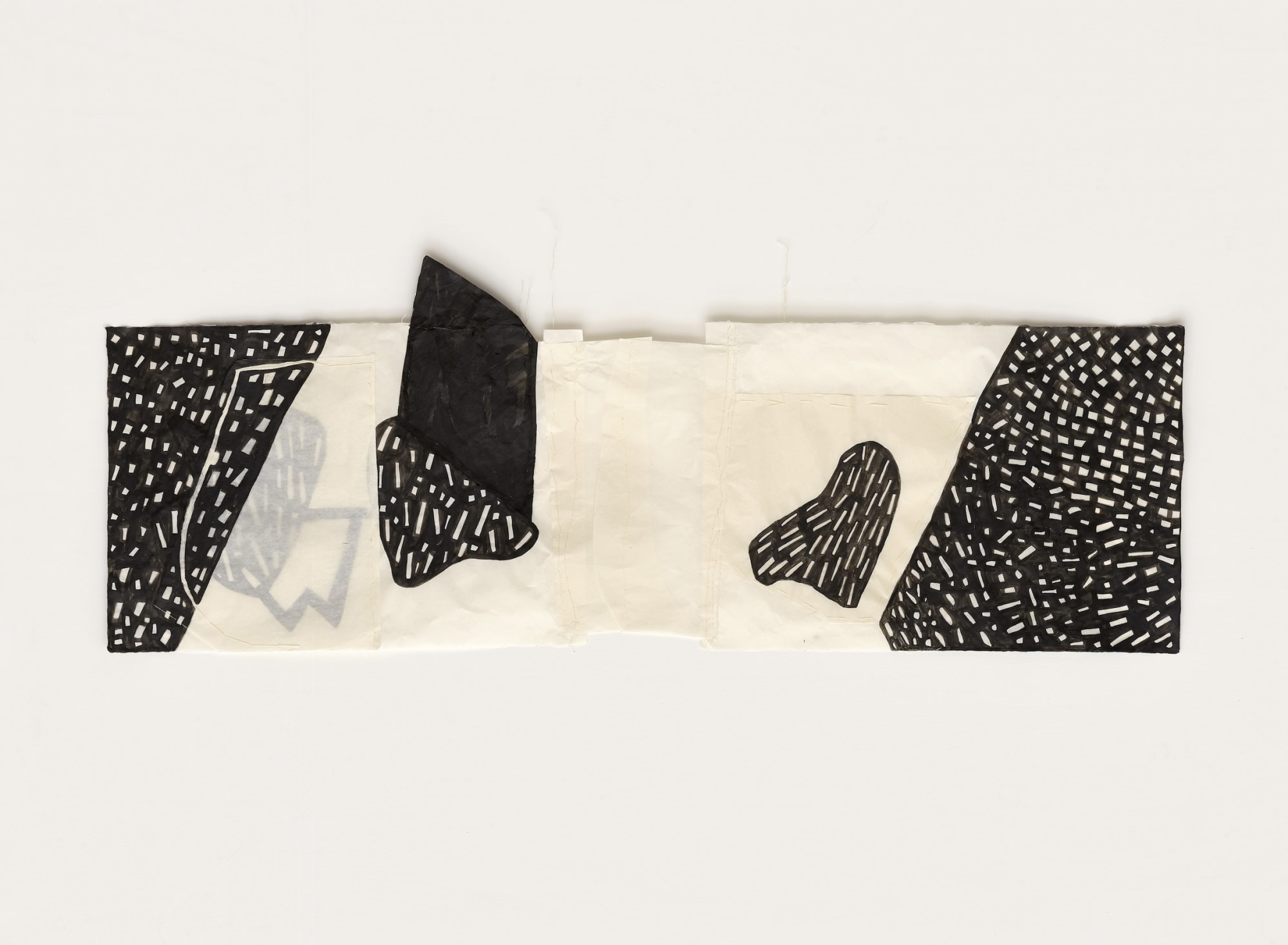 Susan Hefuna Landscapes 2021 Paper, Ink, Stitching 80 x 200 cm