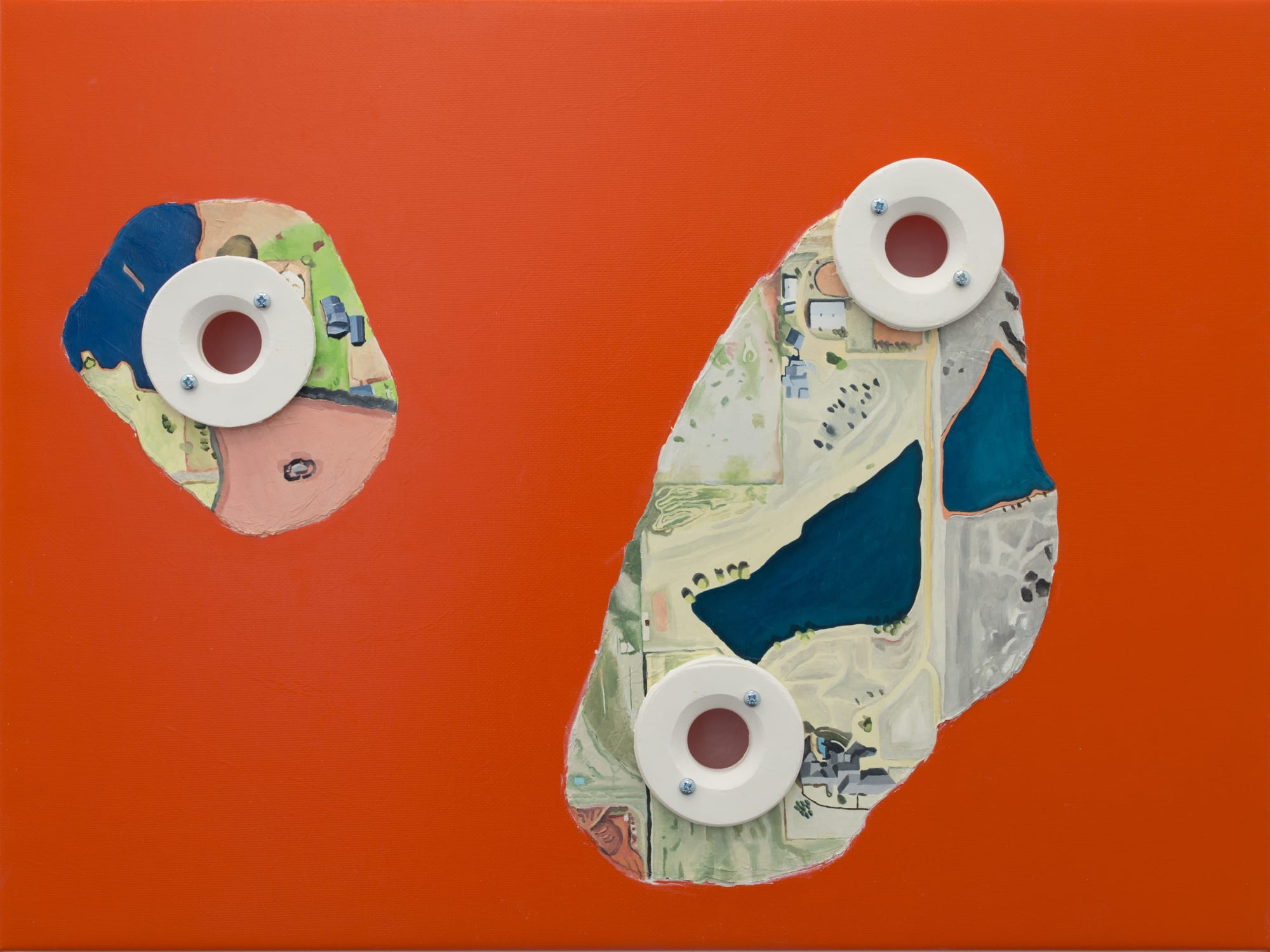 Archipelago (VI) 2021 Acrylic and oil paint on tarpaulin, plaster 61 x 46 x 4 cm