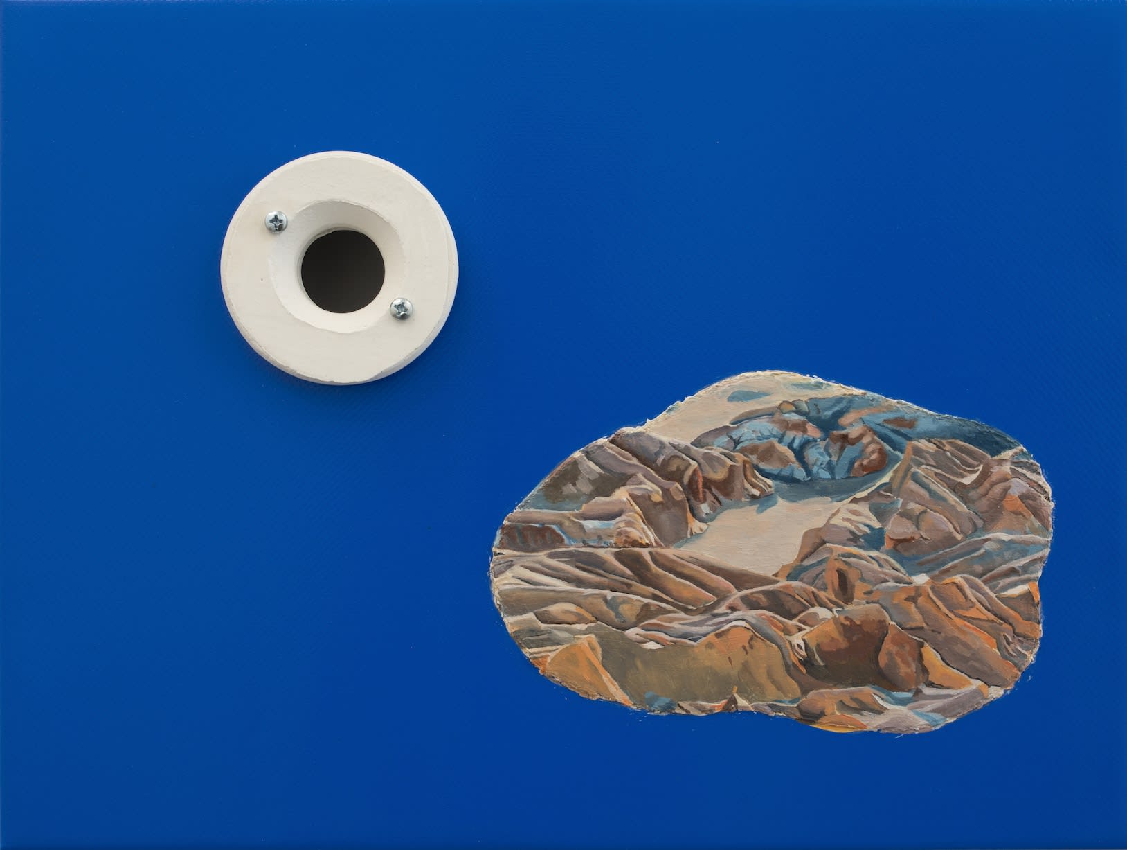 Archipelago (I) 2020 Acrylic and oil paint on tarpaulin, plaster 40 x 30 x 6 cm