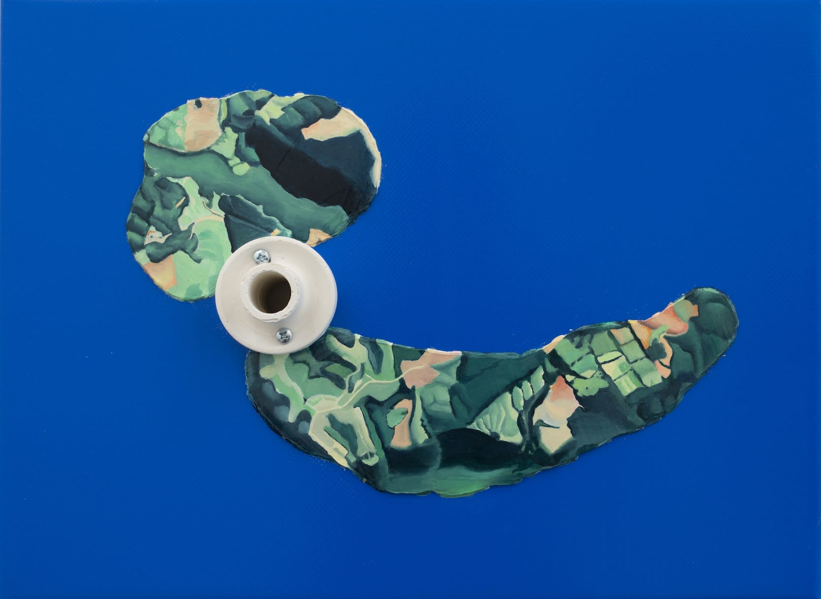 Archipelago (V) 2020 Acrylic and oil paint on tarpaulin, plaster 40 x 30 x 8 cm