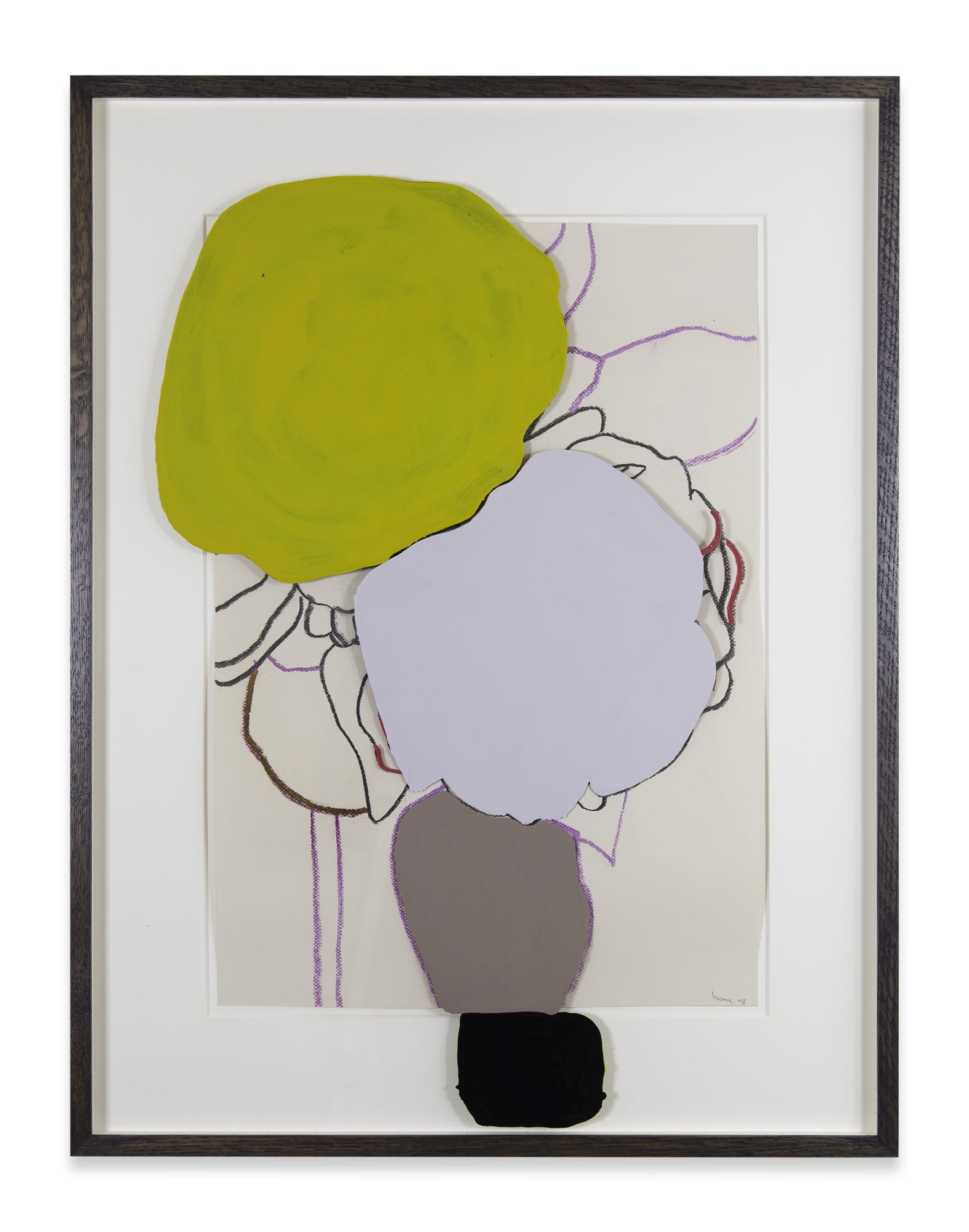 Gary Hume Bloom 2008 Charcoal and pastel on paper with Gloss on Perspex 82.5 × 63 cm (framed)