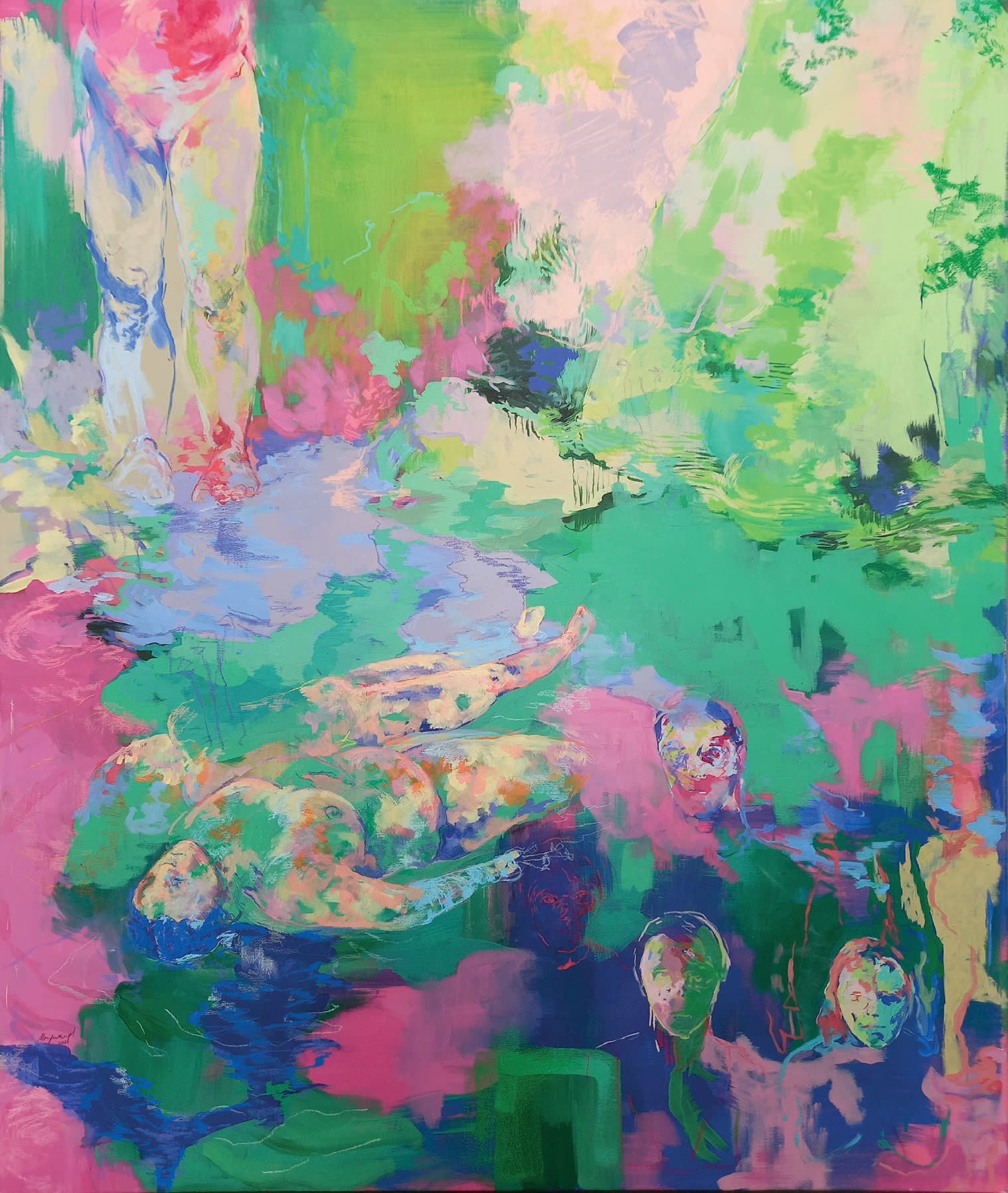 Merve Gözde Bingül, Autonomous Subject, 2021, Mixed media on Canvas, 120 x 100 cm