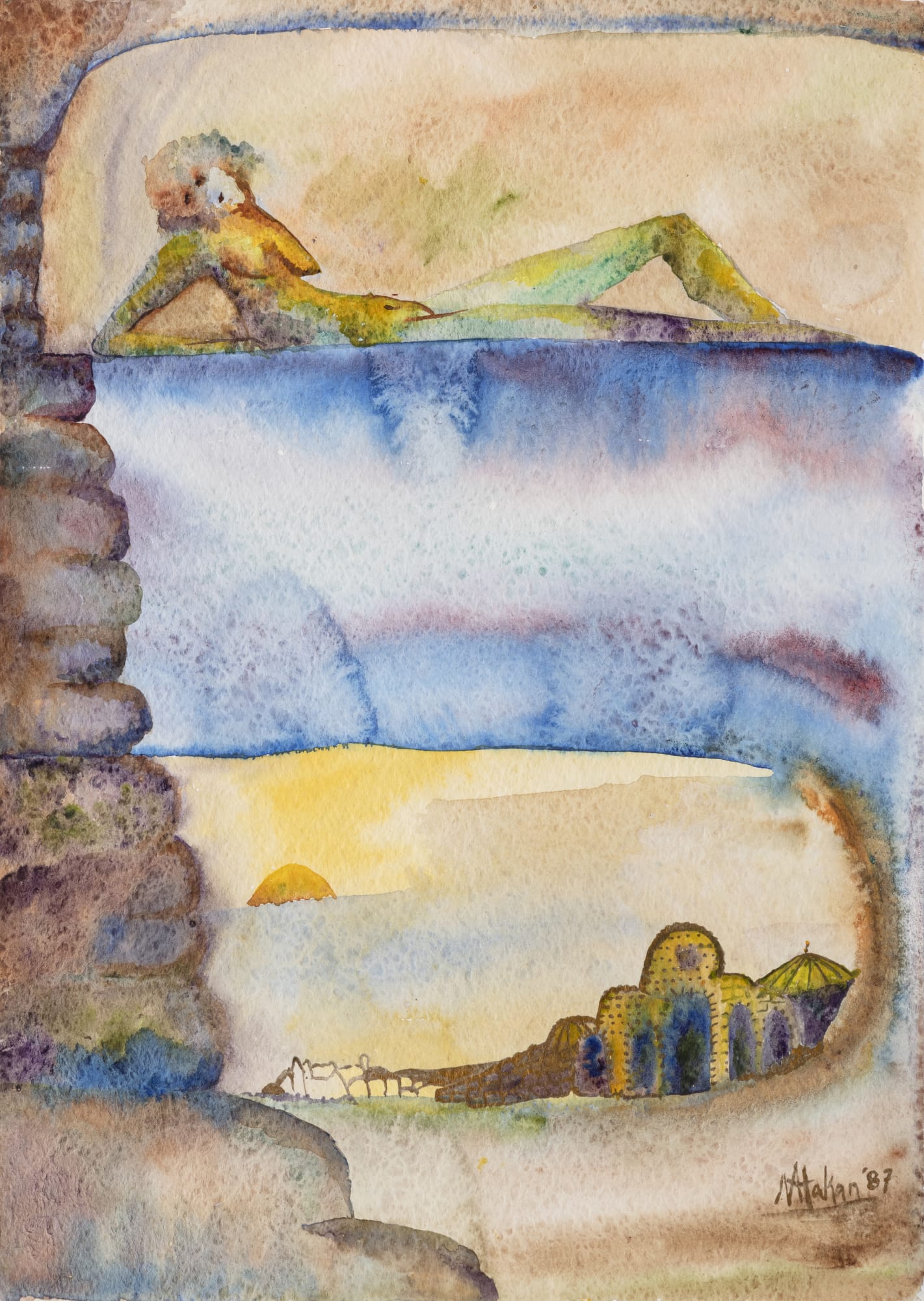 Nancy Atakan Overlook 1987 Watercolor on Paper 36 x 51 cm