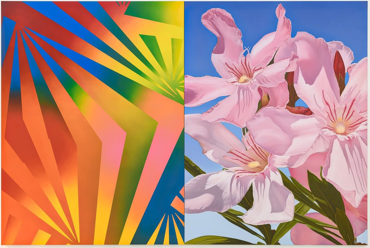Cyprus Realism (Oleander 1) M 2019 Oil on canvas 2 parts, each part 204 x 153 cm