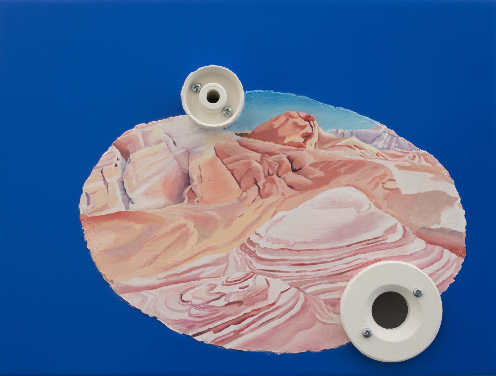 Archipelago (III) 2020 Acrylic and oil paint on tarpaulin, plaster 40 x 30 x 6 cm