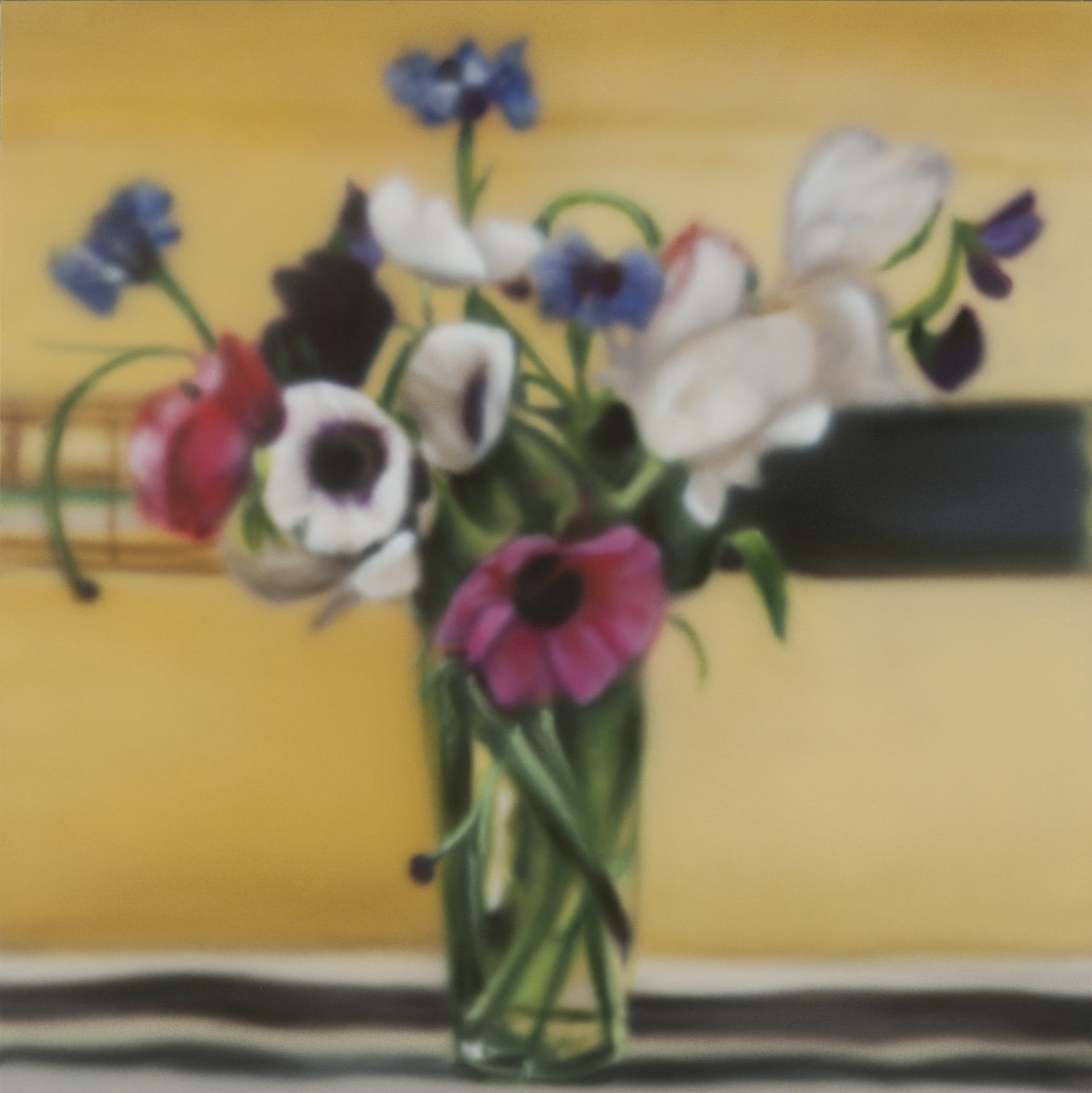 Ben Schonzeit "Bouquet on Yellow" 40 x 40 cm Acrylic on panel