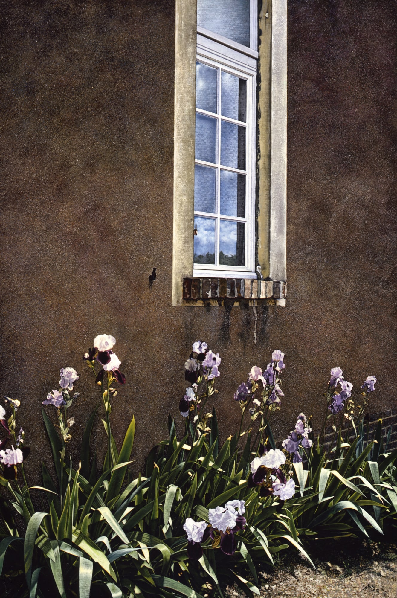 Barry Oretsky "Iris in the Lane" 107 x 71 cm Acrylic on canvas