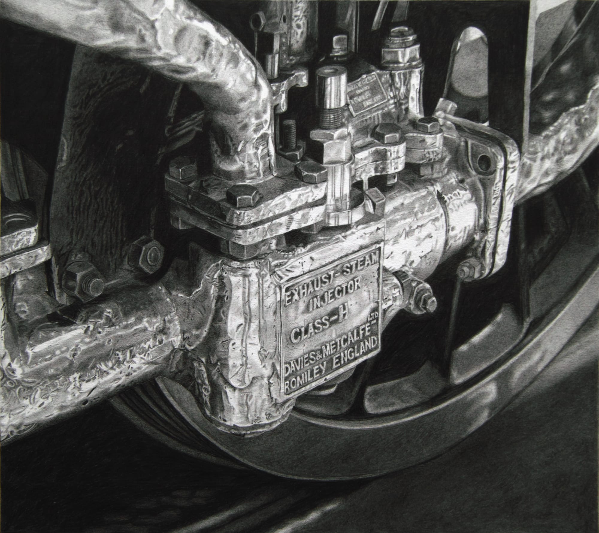 Roger Watt "Injector" Graphite on paper 23 x 25.5 cm