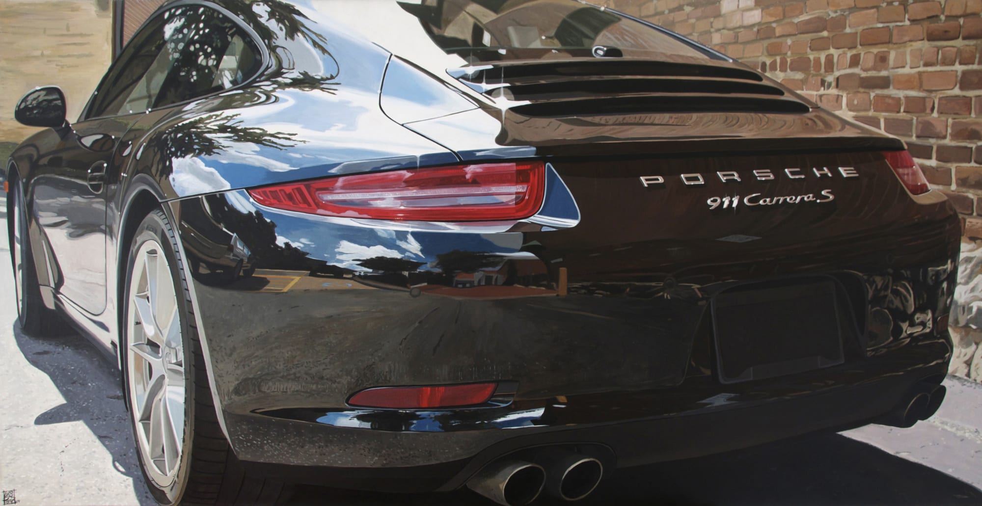 "Porsche 911 Carrera S" Acrylic on Canvas 70 x 140 cm