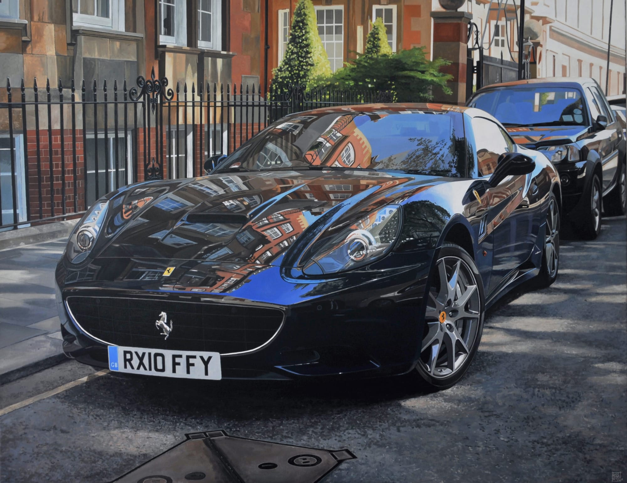 "Moscow Road/Ferrari California" Acrylic on Canvas 114 x 146 cm