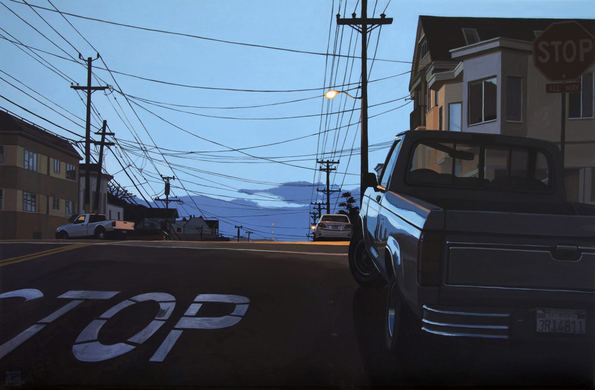 "Good Morning SF" Acrylic on paper 30 x 46 cm