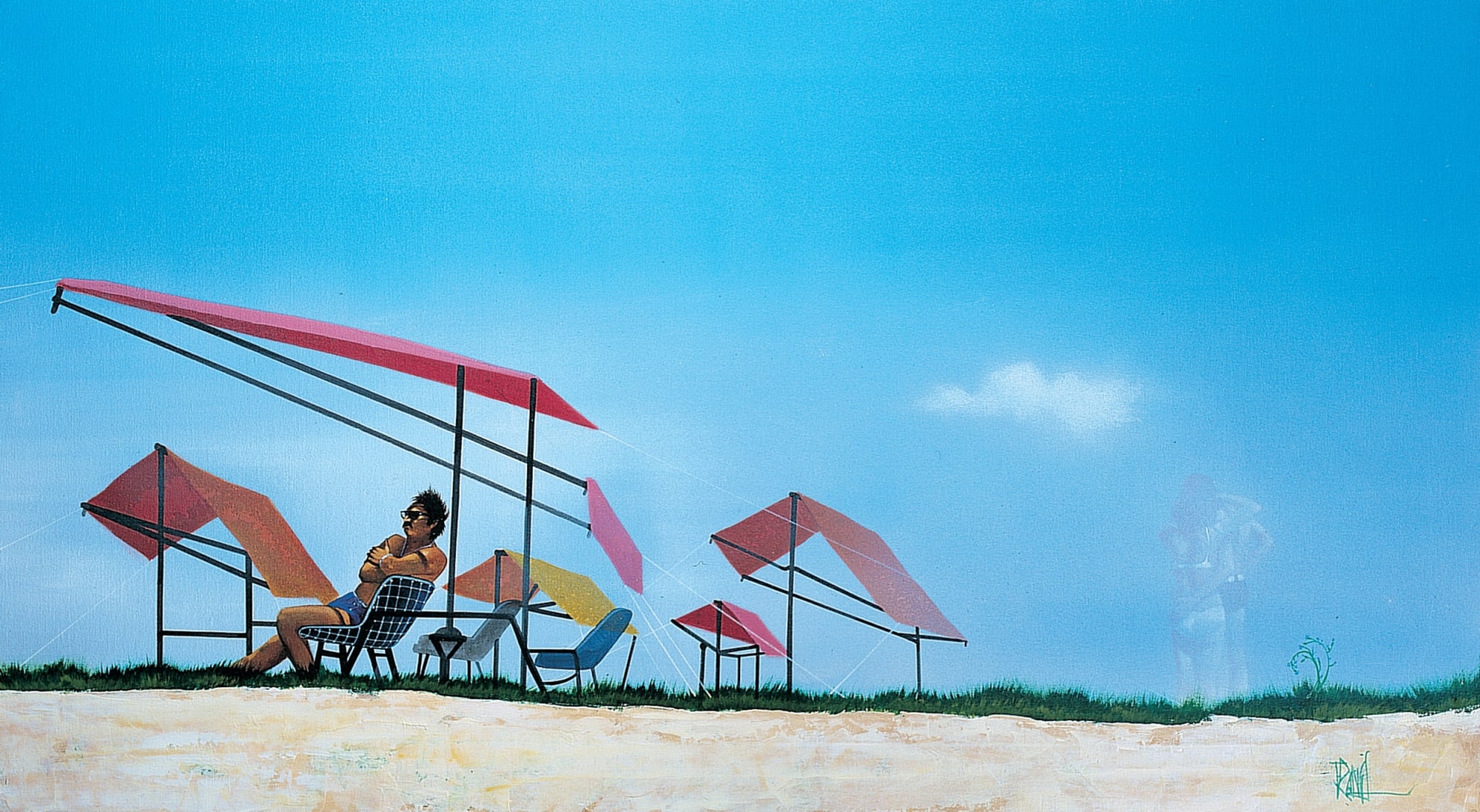 Mike Francis "Memory Man" Acrylic on canvas 51 x 91 cm