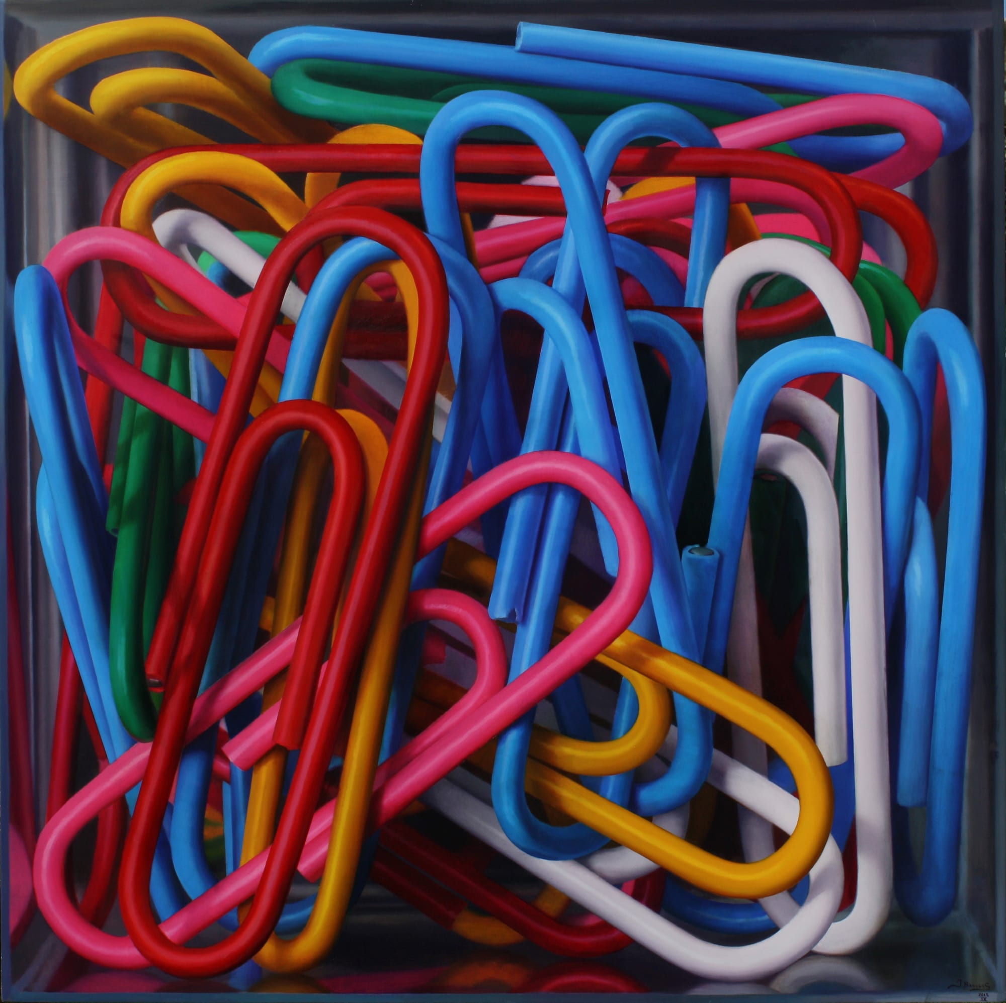 Clip Box Oil on board 120 x 120 cm