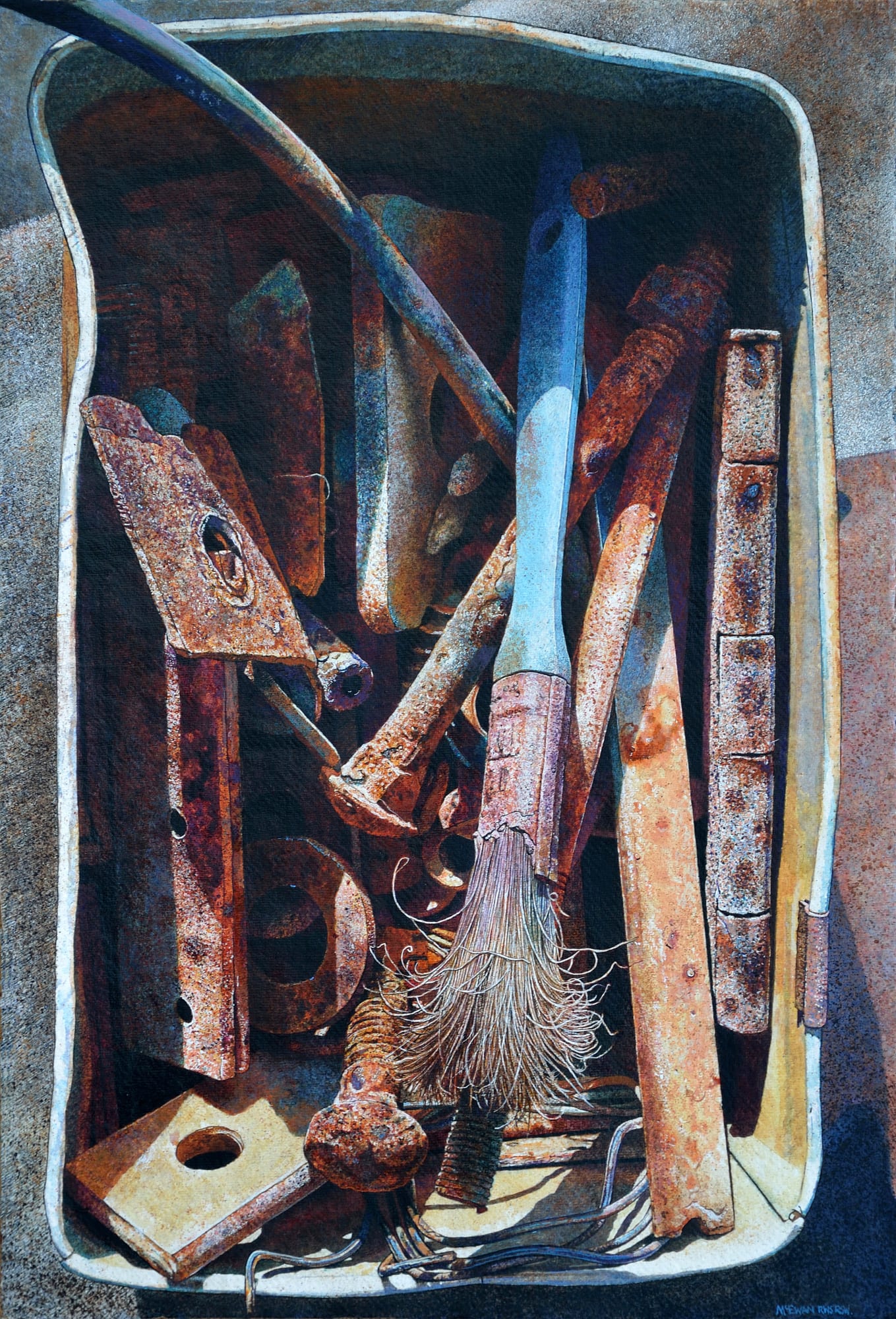 Angua McEwan "Box Full of Shadows" Watercolour on paper 55 x 37.5 cm