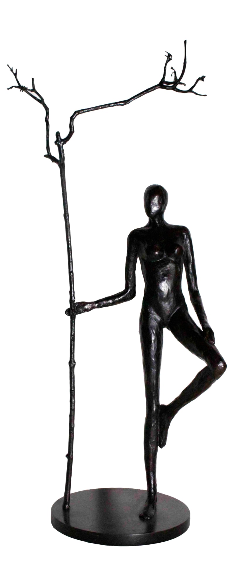 Caroline D'Andlau "Massai Worrior With Tree" Bronze 79 x 40 x 24 cm