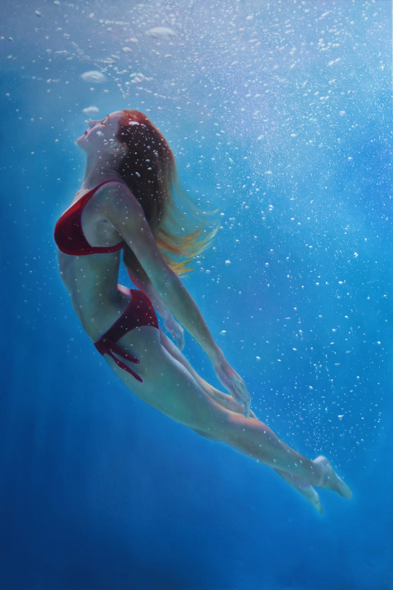 Matt Story "Red Arch Bubble Up" Oil on panel 102 c 152 cm