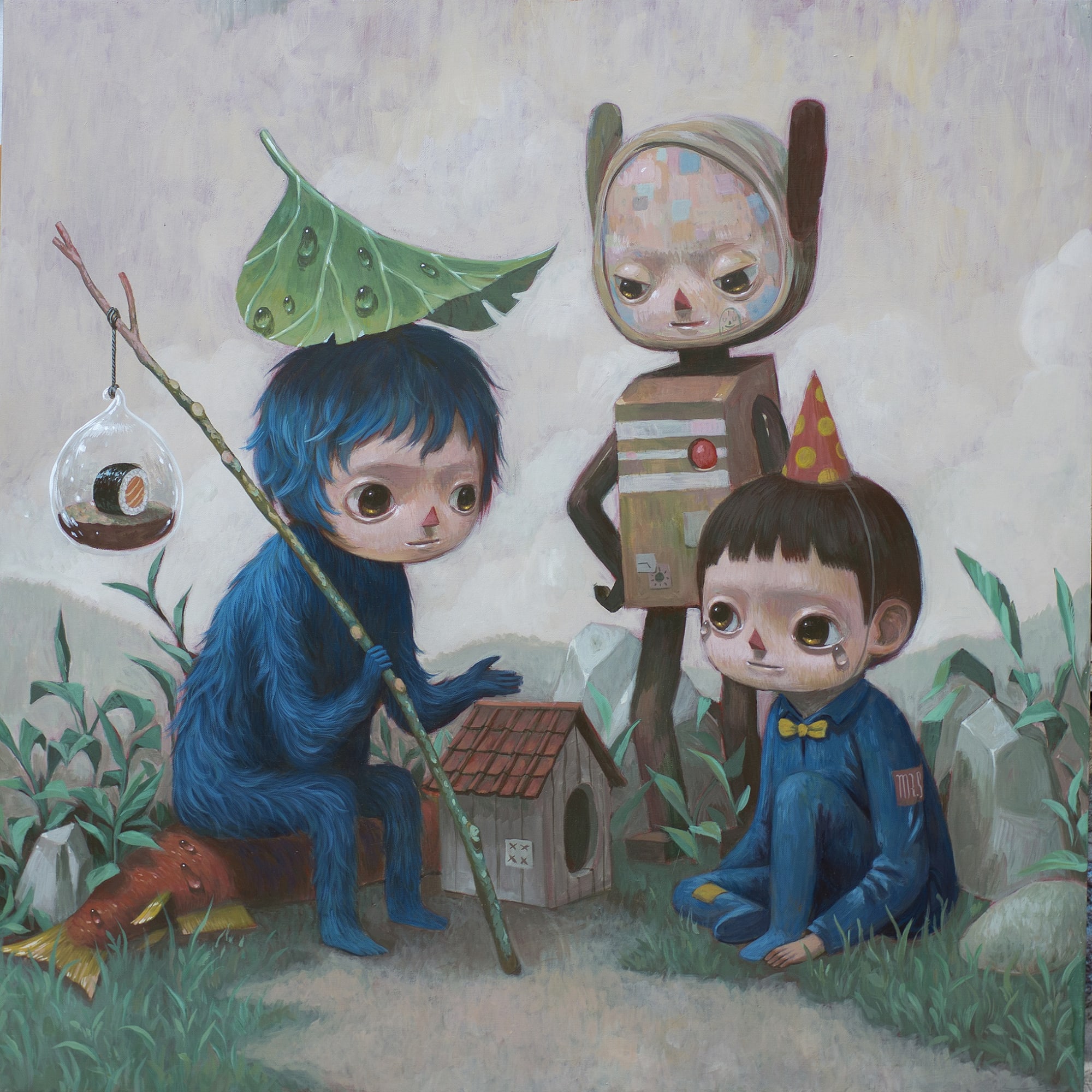 Mark Santos, Friends I Meet Along the Way, 2020 Acrylic on Canvas 3 ft x 3 ft $ 910.00 € 806.00 P 45,000