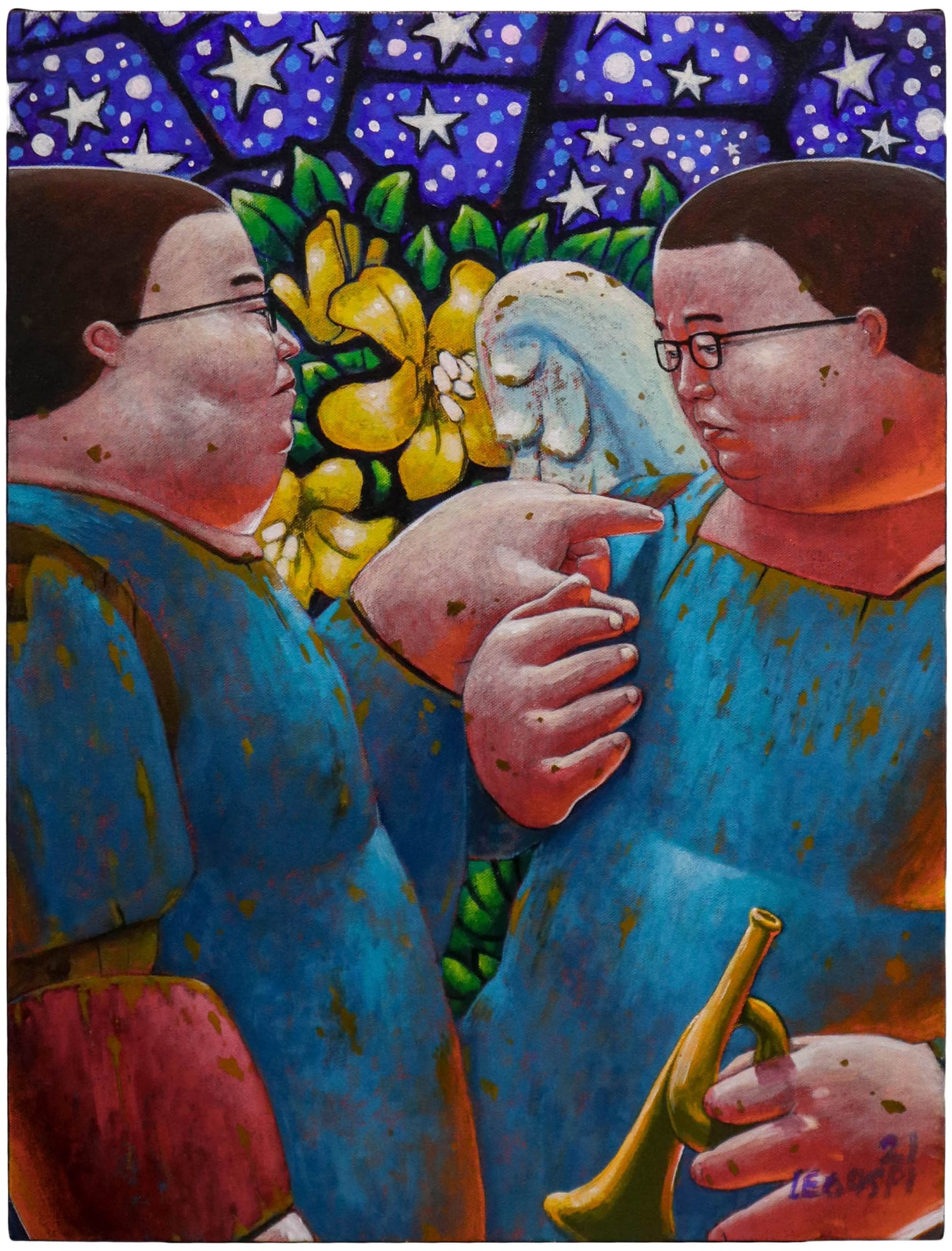 Raymond Legaspi, Conversation behind the altar., 2021