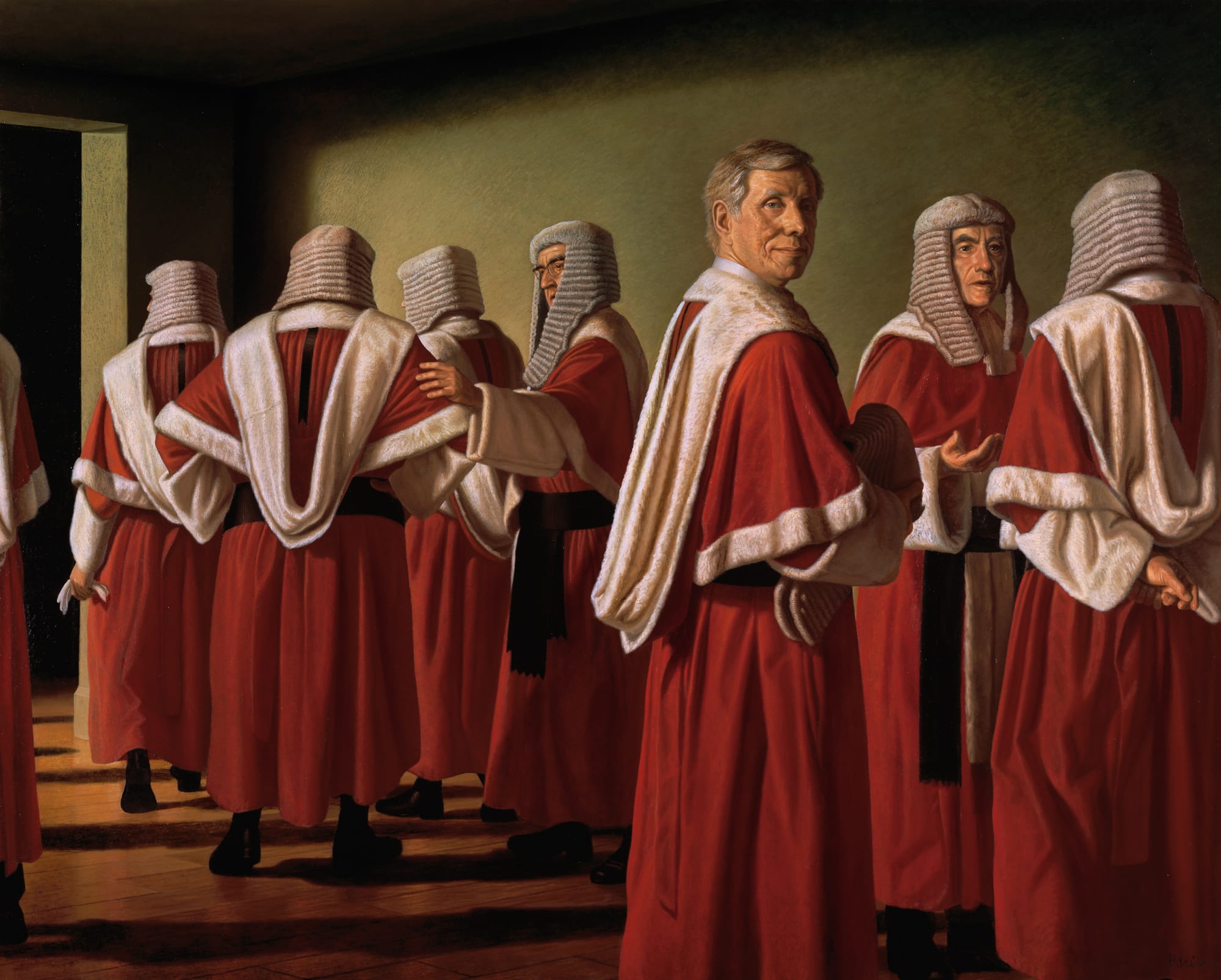 Radical Restraint: Justice Michael Kirby 1998 Oil on canvas 183,1 x 228,7 cm National Portrait Gallery, Canberra (purchased with funds from the Basil Bressler Bequest 2001)