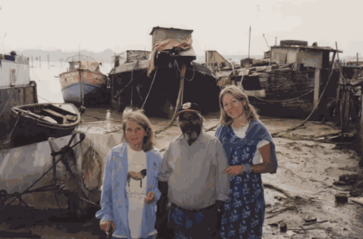 Jimmy Pike, Pat Lowe and Rebecca Hossack, 12 February 1991