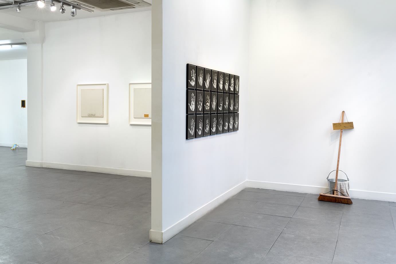 Installation view "Robert Filliou: Hony Soit Qui Mal Y Pense" at Richard Saltoun Gallery, London (5 Dec 2014 - 30 Jan 2015).