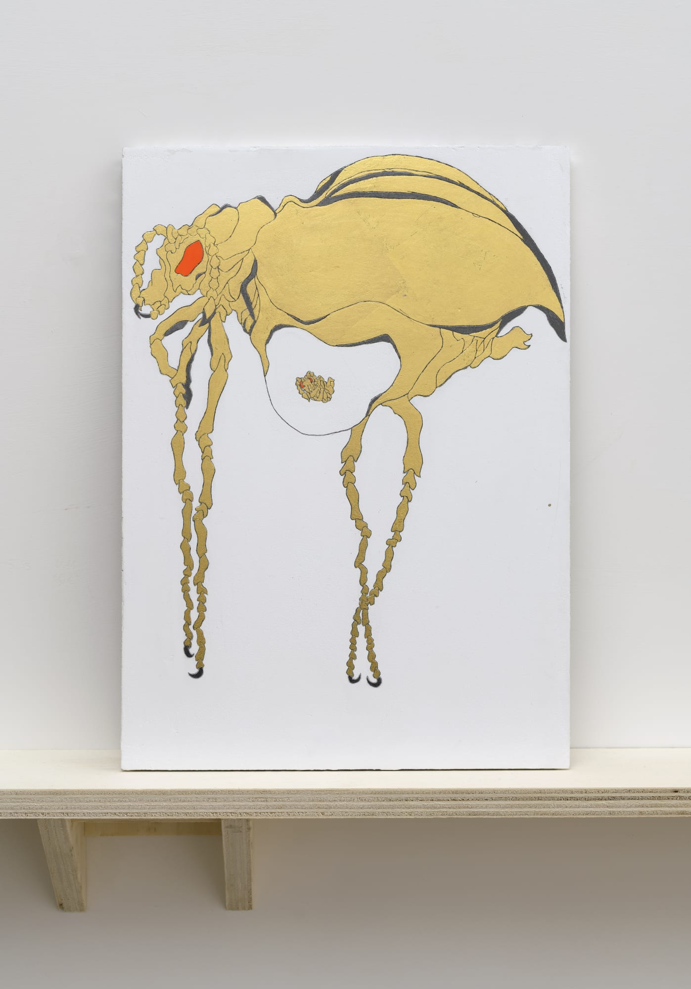 Idolino Giunoballerino, 2018 Gold leaf, pencil, black marker and acrylic on plaster panel 42 x 30 cm