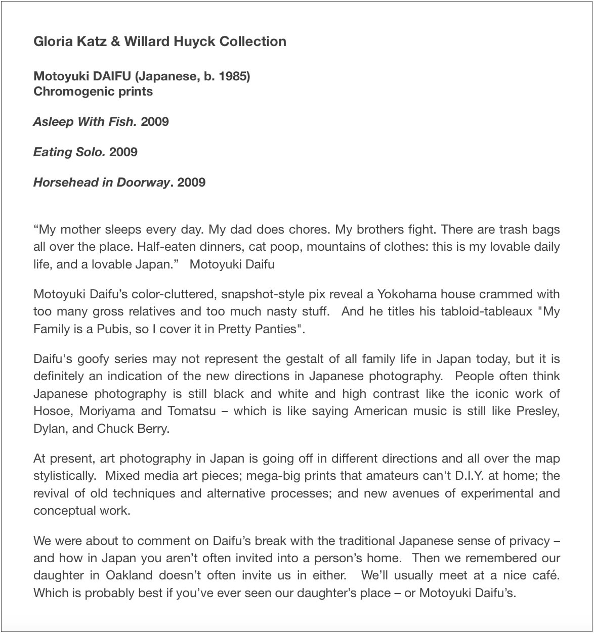 Photographic Arts Council, Los Angeles / Collector's Favorites