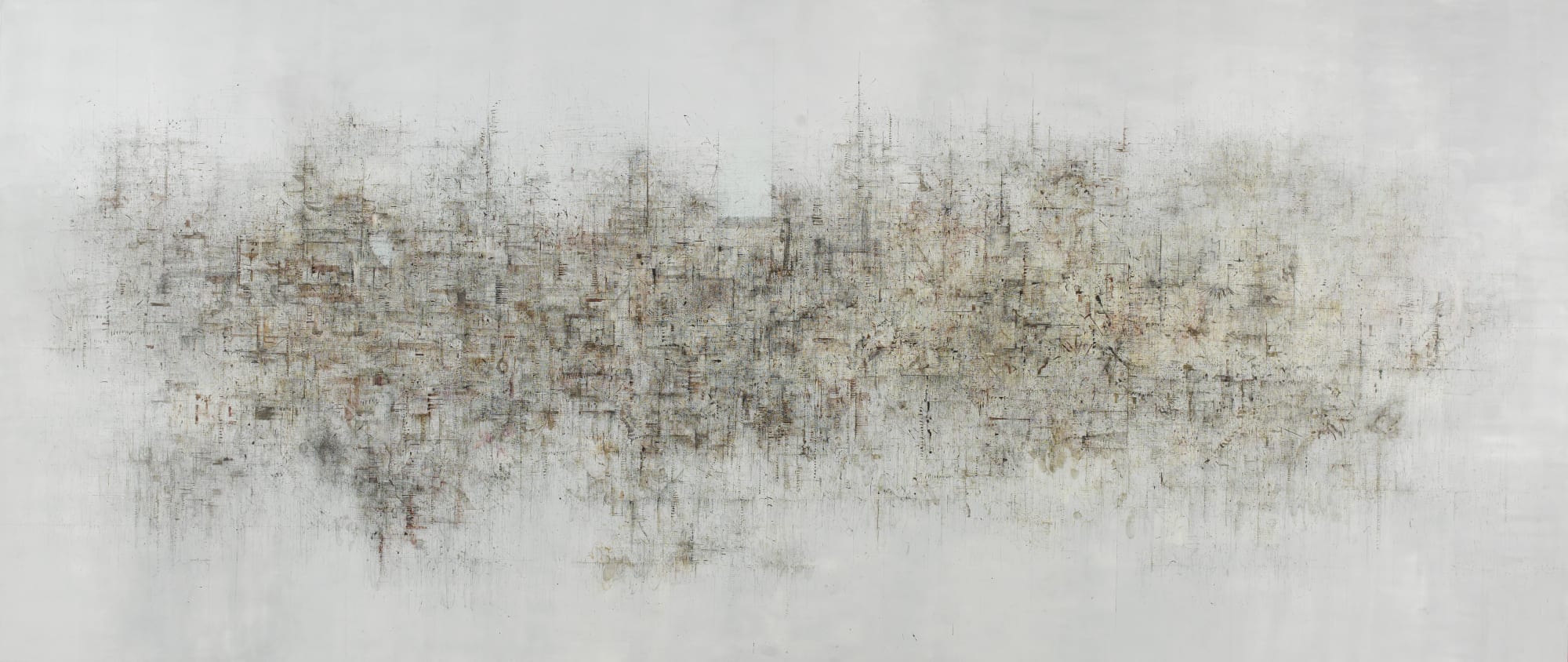 untitled, 2006-2009, oil, ink on canvas, 425x178cm