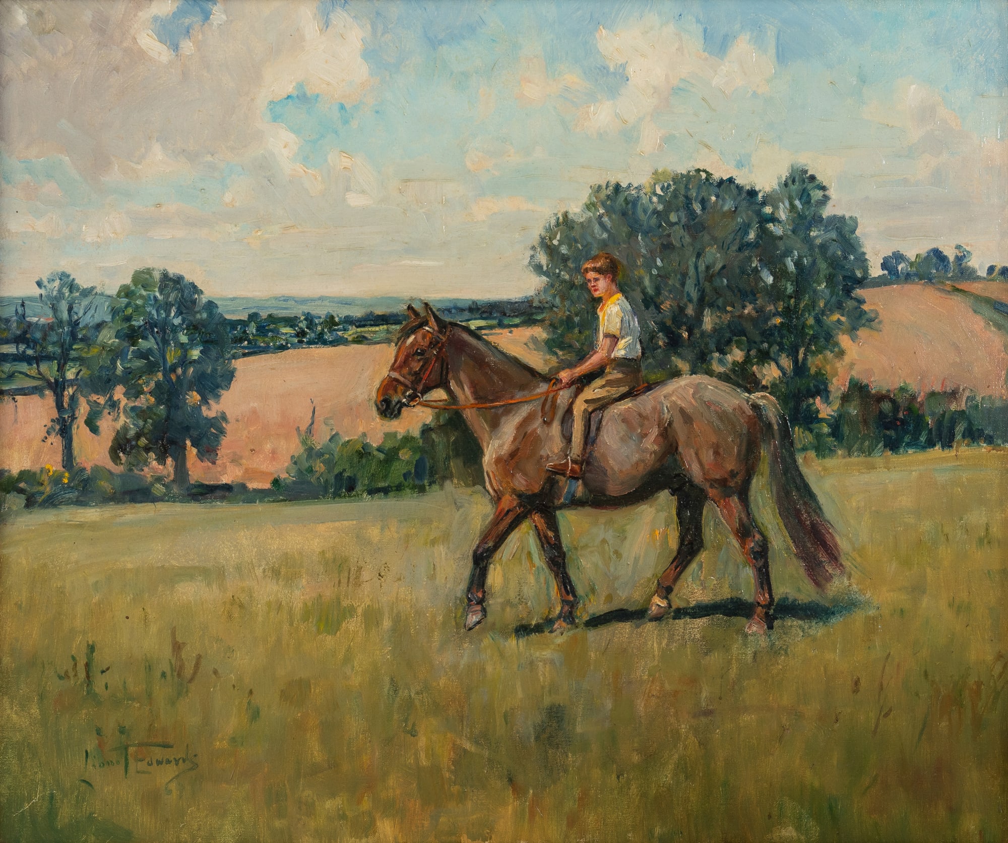 Lionel Dalhousie Robertson Edwards, RI, Francis Egerton on his pony George