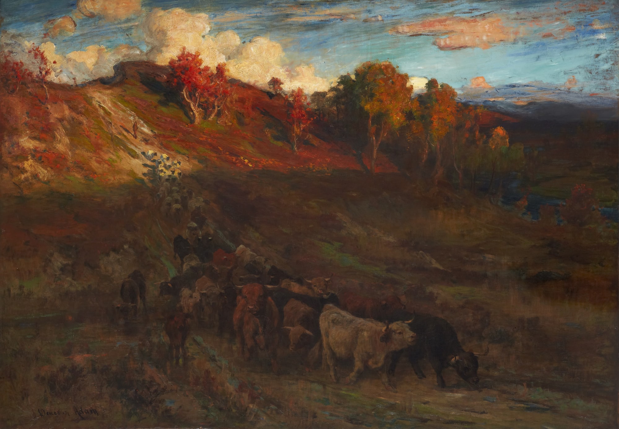 Joseph Denovan Adam RSA (1842-96), Evening- Strathspey Oil on canvas, around 1891, 136.8 x 198.1cm RSA Diploma Collection (Deposited, 1892) 2000.105