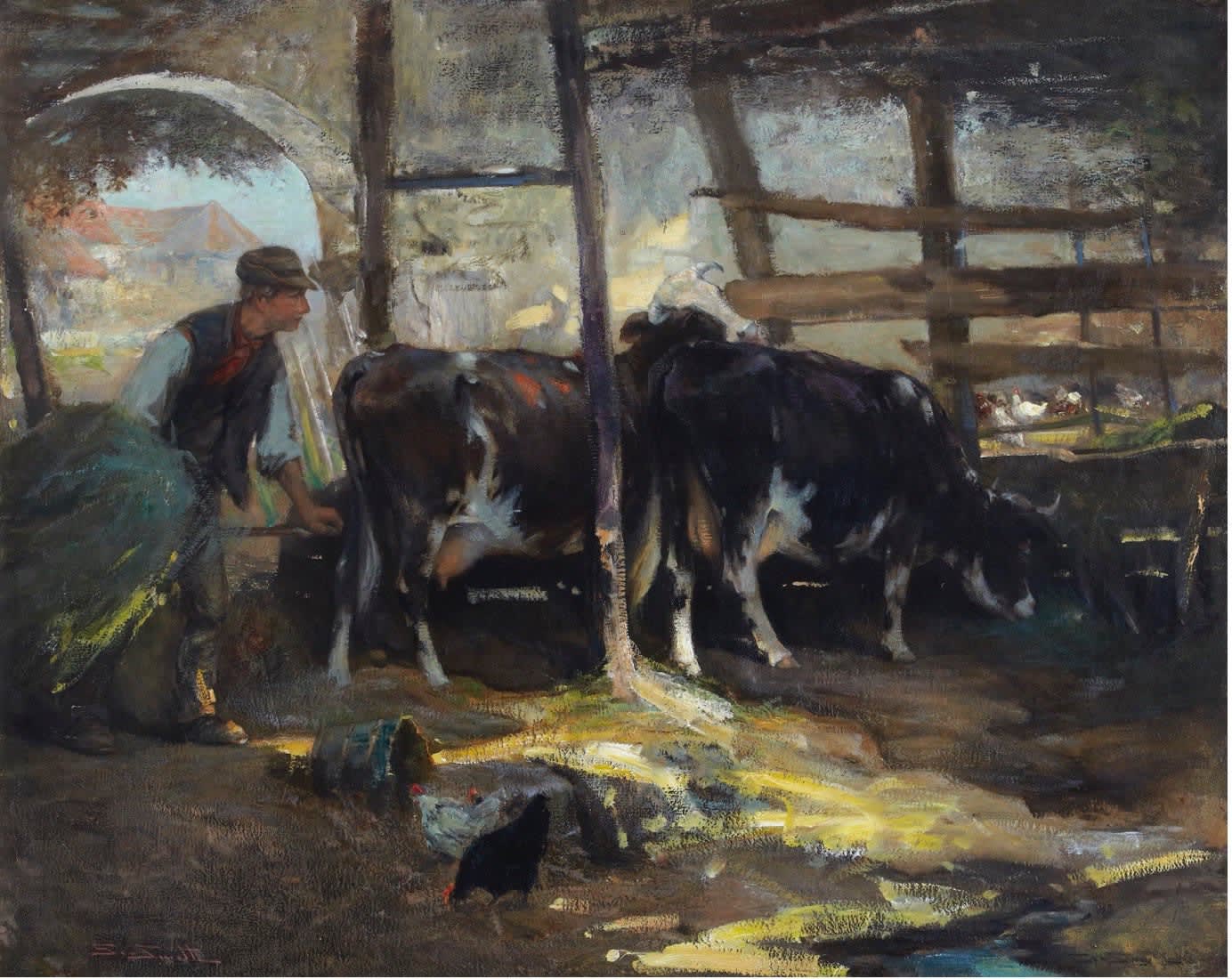 George Smith RSA (1870-1934) The Shelter oil on canvas, around 1921-1922, 102.2 x 127.3cm RSA Diploma Collection (Deposited 1922) 2000.146