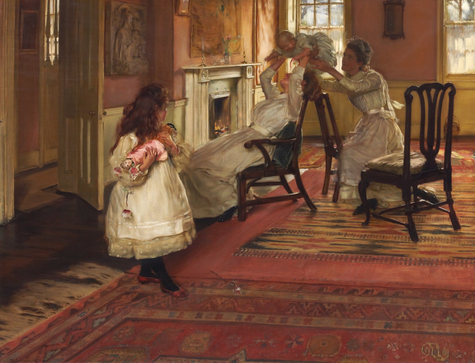John Henry Lorimer RSA (1856-1936), Maternal Instinct Oil on canvas, 1892, 86.8 x 112cm RSA Diploma Collection (Deposited, 1900) 1995.008