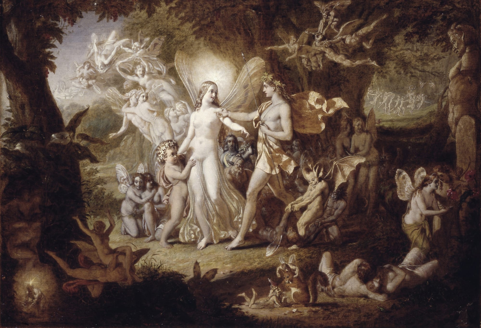 Joseph N Paton, Oberon and Titania, First Study for the Quarrel