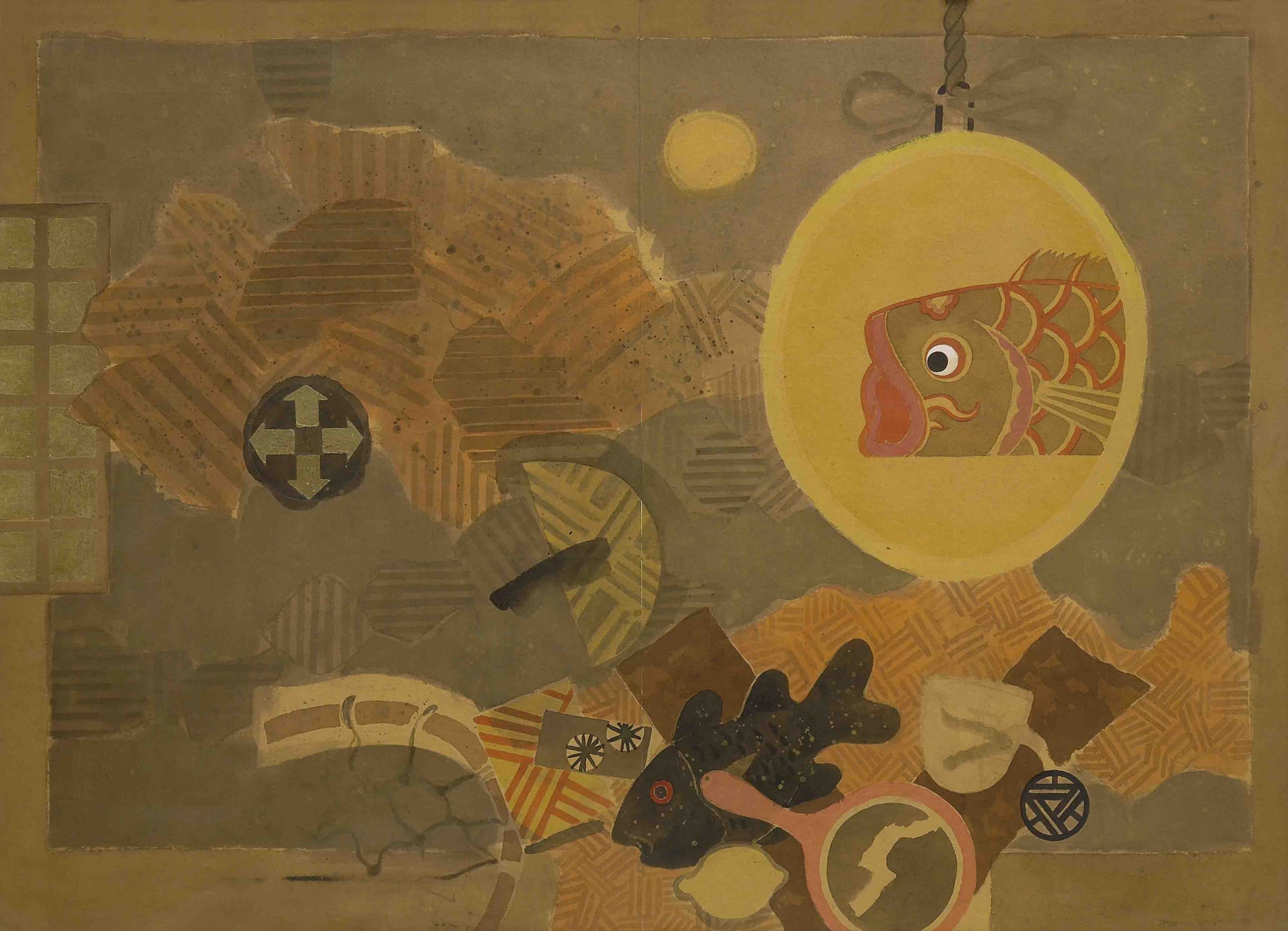 William Littlejohn RSA, Interior Fish In Mirror, 1989