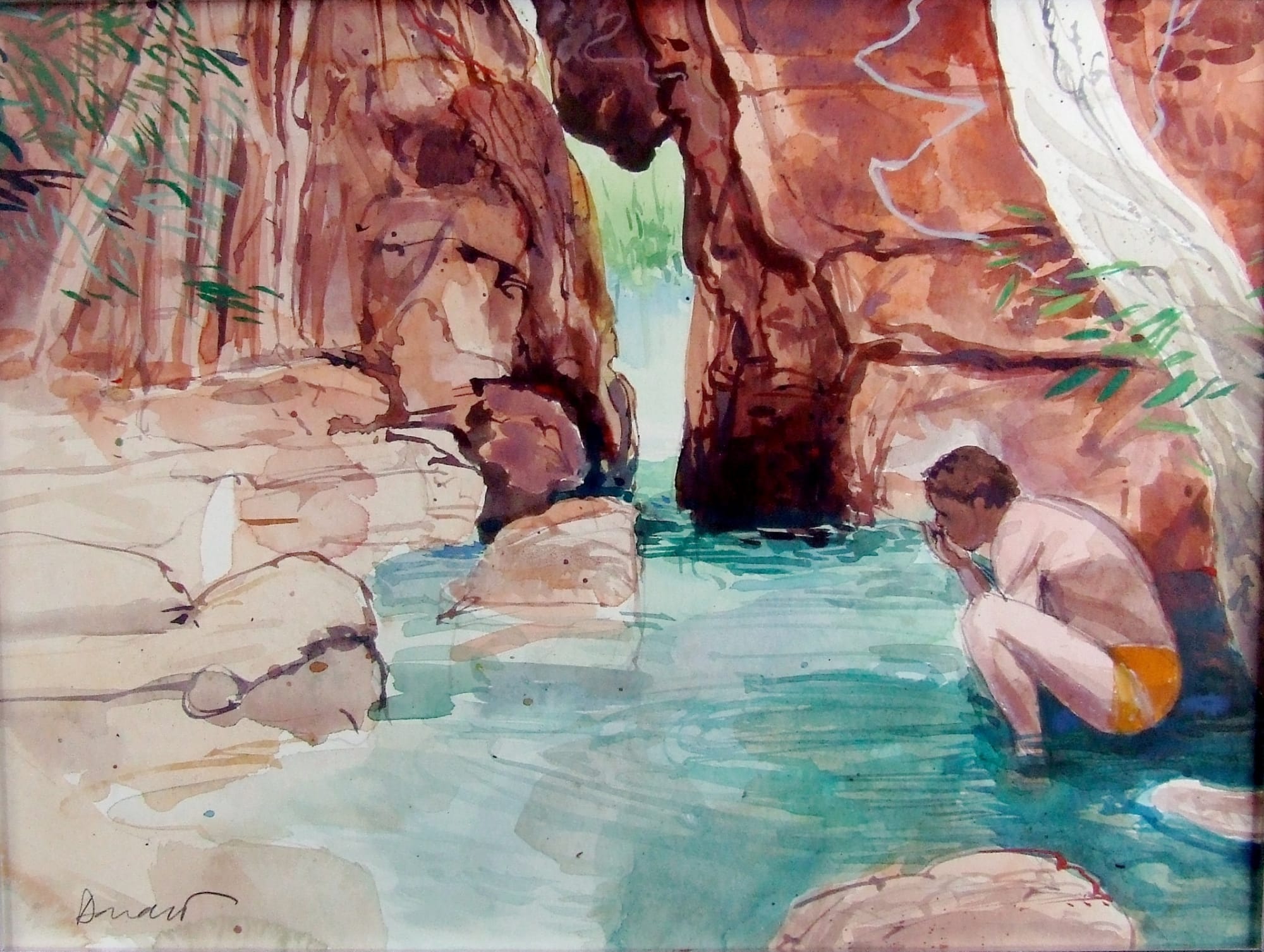 George Donald RSA, Bilabong, Central Australia, watercolour