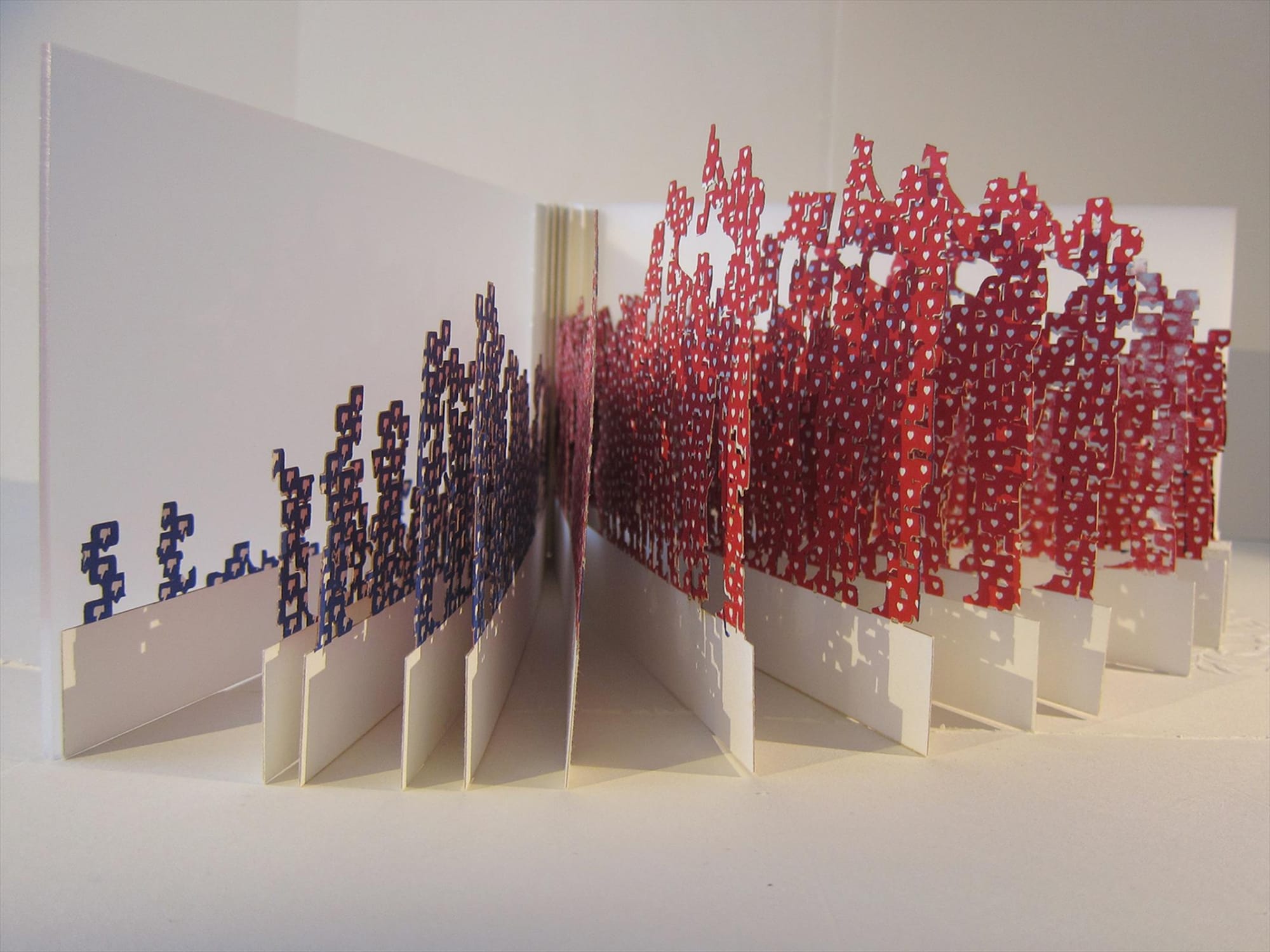 Joanna Robson, Fighting the Monster, artist book, screenprint, laser-cut, 16 x 50 x 28 cm