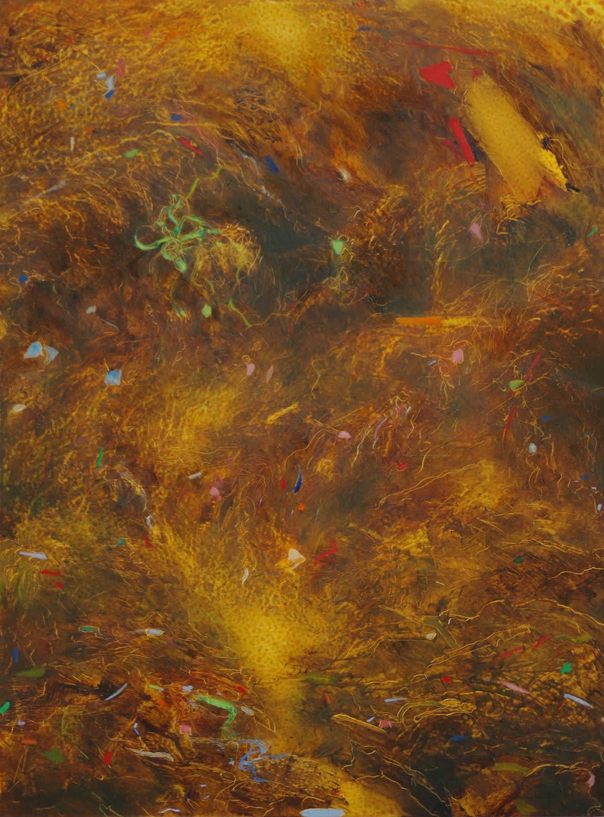 Sarah Bold, Seaweed, Plastic & Detritus, oil paint, 31 x 21 x 4 cm