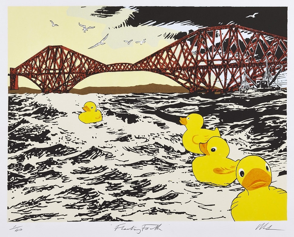 David Mach HRSA, Floating Forth, hand-finished screenprint, 40 x 50 cm, edition of 40