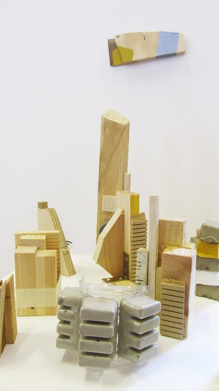 Suzie Eggins, Model World Series, 2018, wood, concrete, plaster, tape and paint