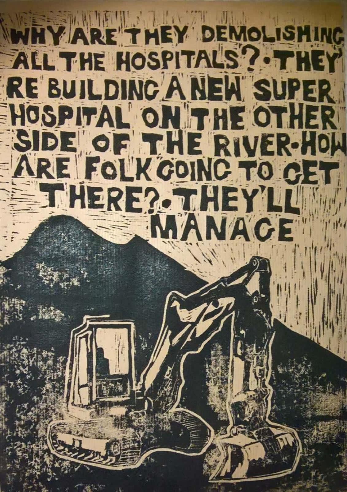 Marta Adamowicz, The Digger, linocut