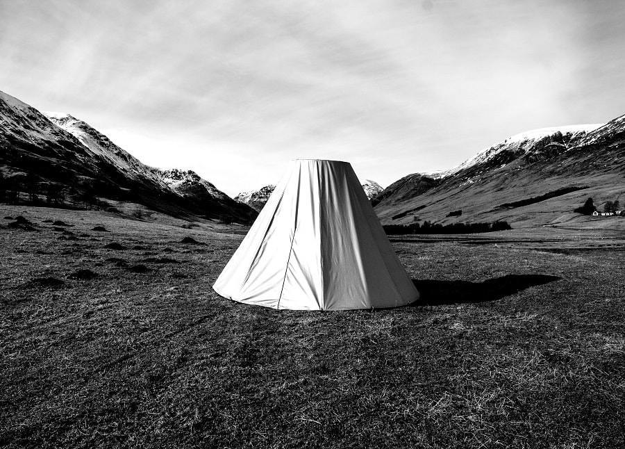 Jasmine Summerton, The Observatory, portable camera obscusa fabricated from light fast material, glass lense, aluminium