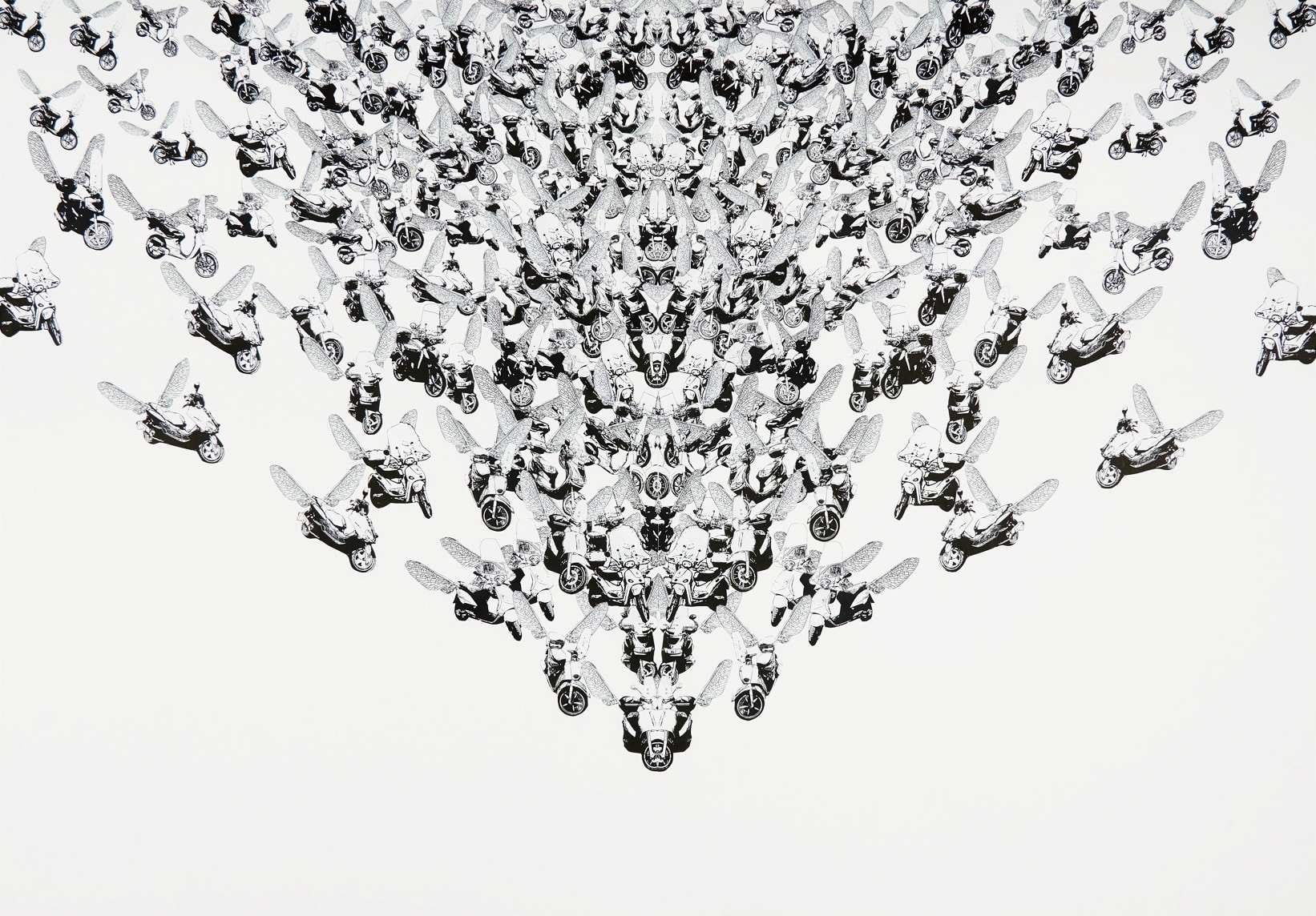 Jessica Harrison RSA, Scooter Swarm, 2005-07, paper collage