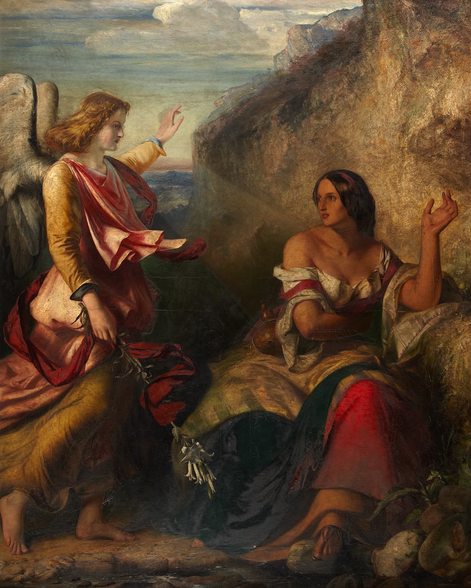 James Eckford Lauder RSA (1811-69), Hagar "The Angel of the Lord found her by a fountain of water…" Oil on canvas, 1850, 127.1 x 102.2cm RSA Diploma Collection (Deposited, about 1857-59)1993.203