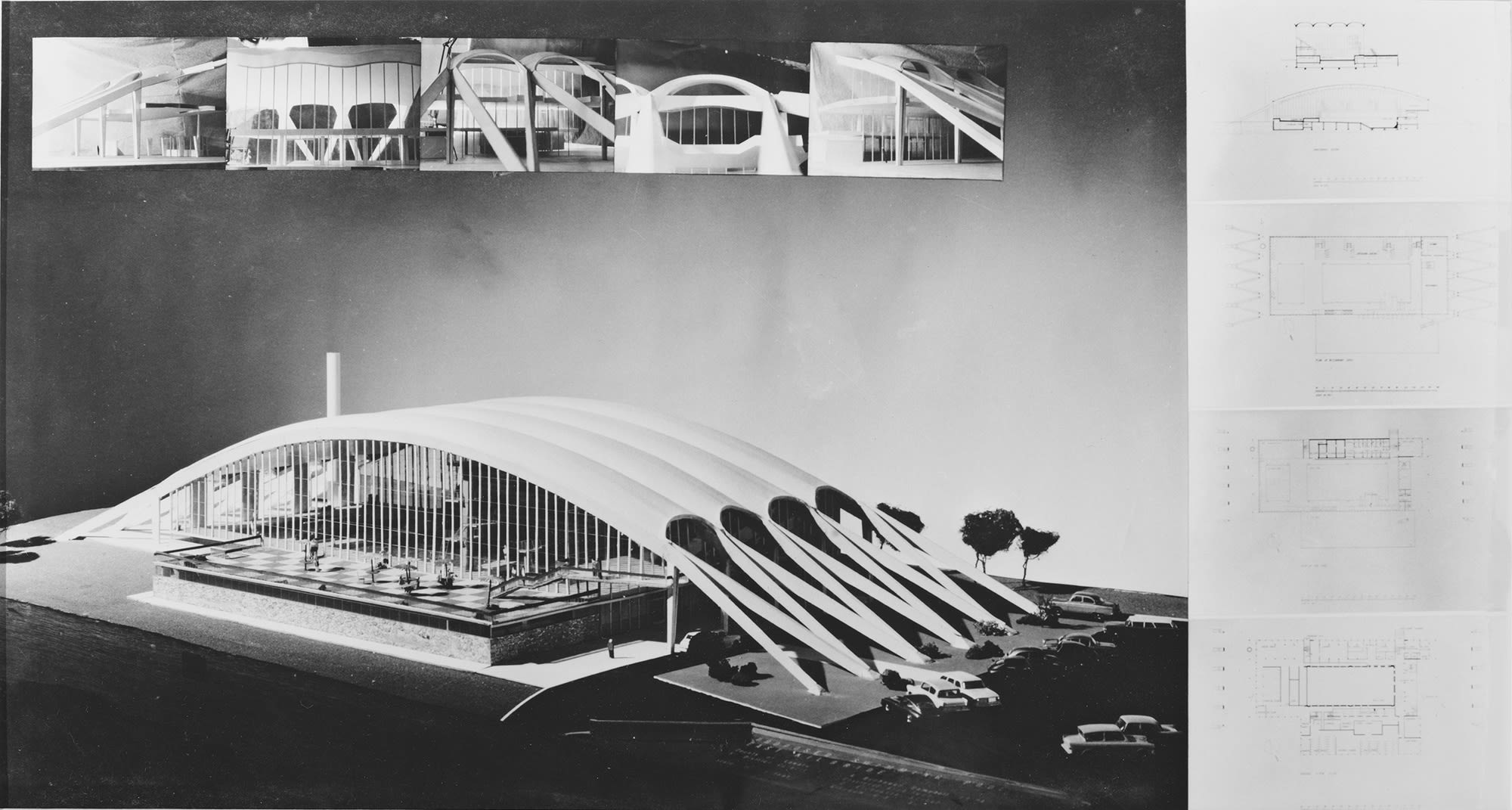 Alexander Buchanan Campbell RSA (1914-2007), Dollan Baths, East Kilbride b&w photograph of model, 1964-68 RSA Diploma Collection (Deposited, 2005) 2005.029 (.1.2)